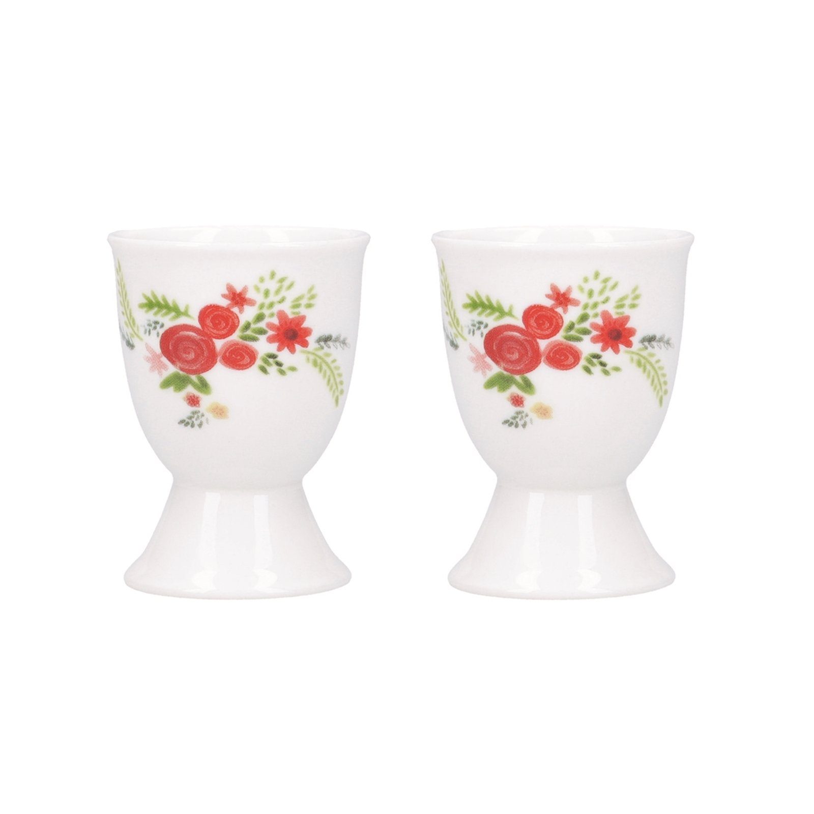 2-tlg) (Set, Eierbecher Blumen, Porzellan Eierbecher Neuetischkultur 2er-Set