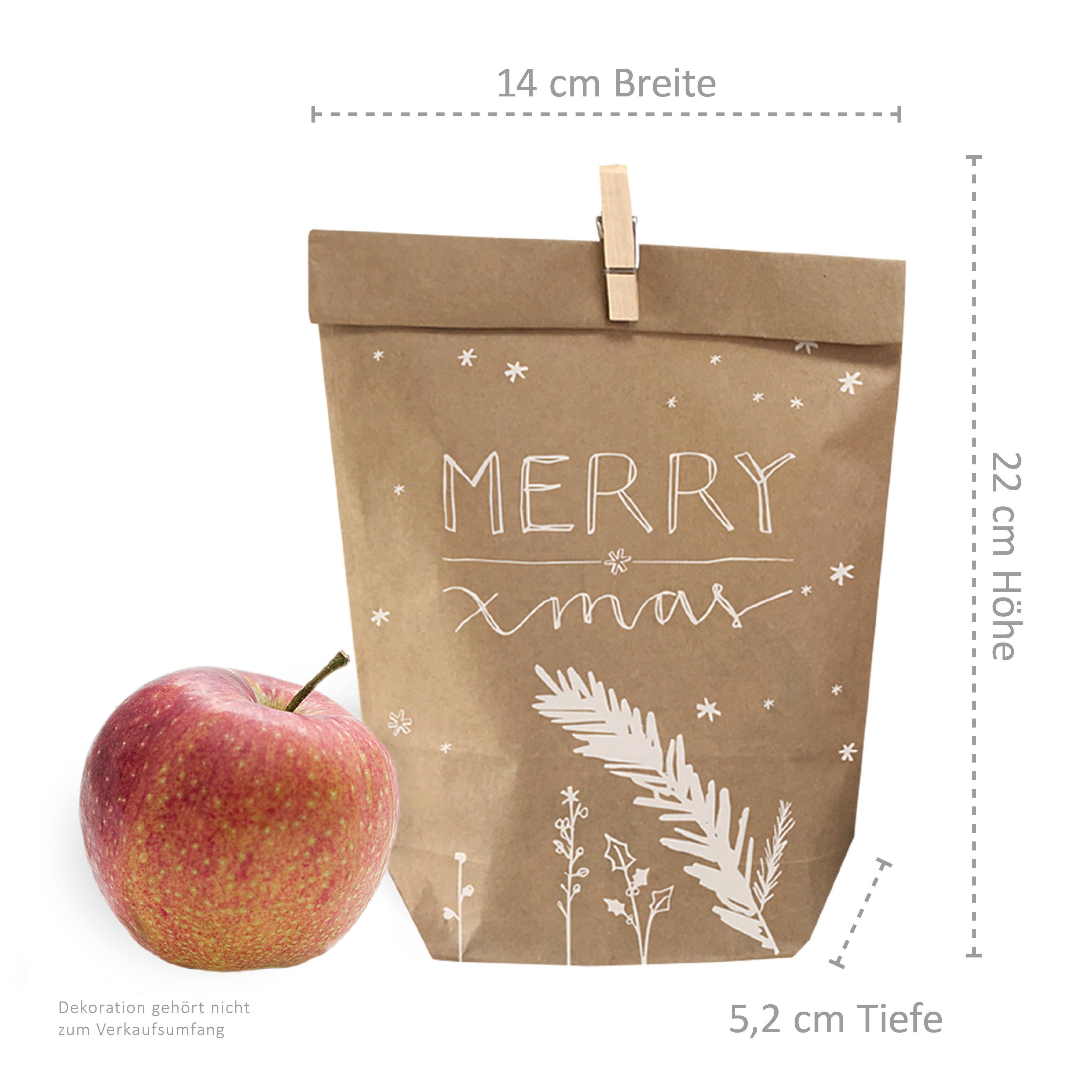 merry Miniklammern Verlag xmas Eine Guten mit Weihnachtstüten - - 24 der 24 Geschenktüten Geschenkpapier
