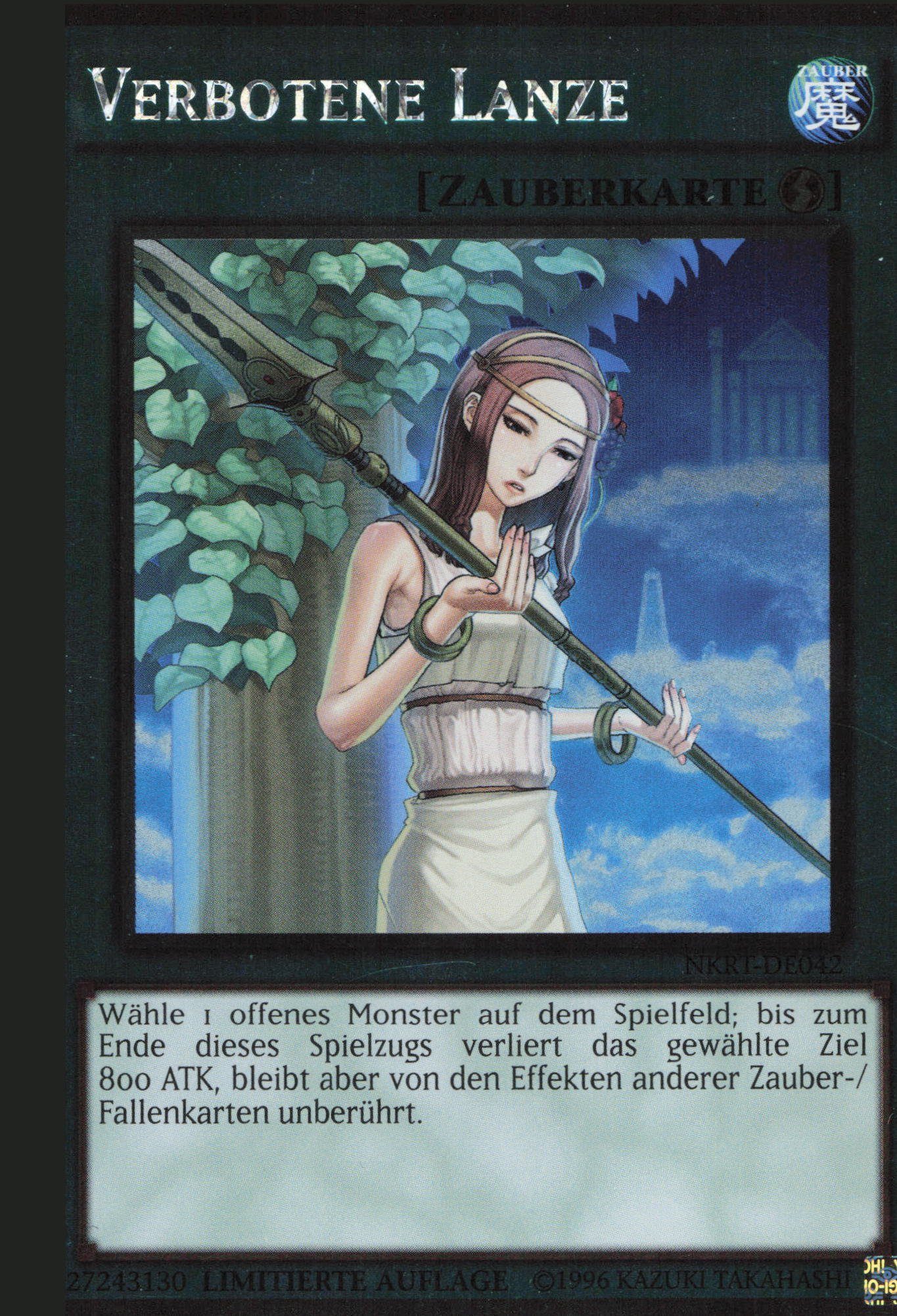 ReCollectibles Sammelkarte YuGiOh Verbotene Lanze, YuGiOh! NKRTDE042 Platinum Rare