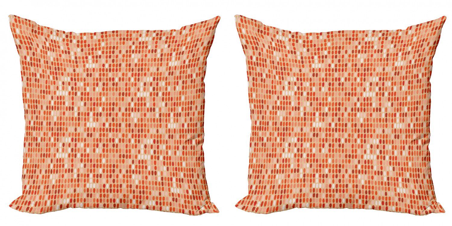 Kissenbezüge Modern Accent Doppelseitiger Digitaldruck, Abakuhaus (2 Stück), Kreis-Muster Shades of Tangerine