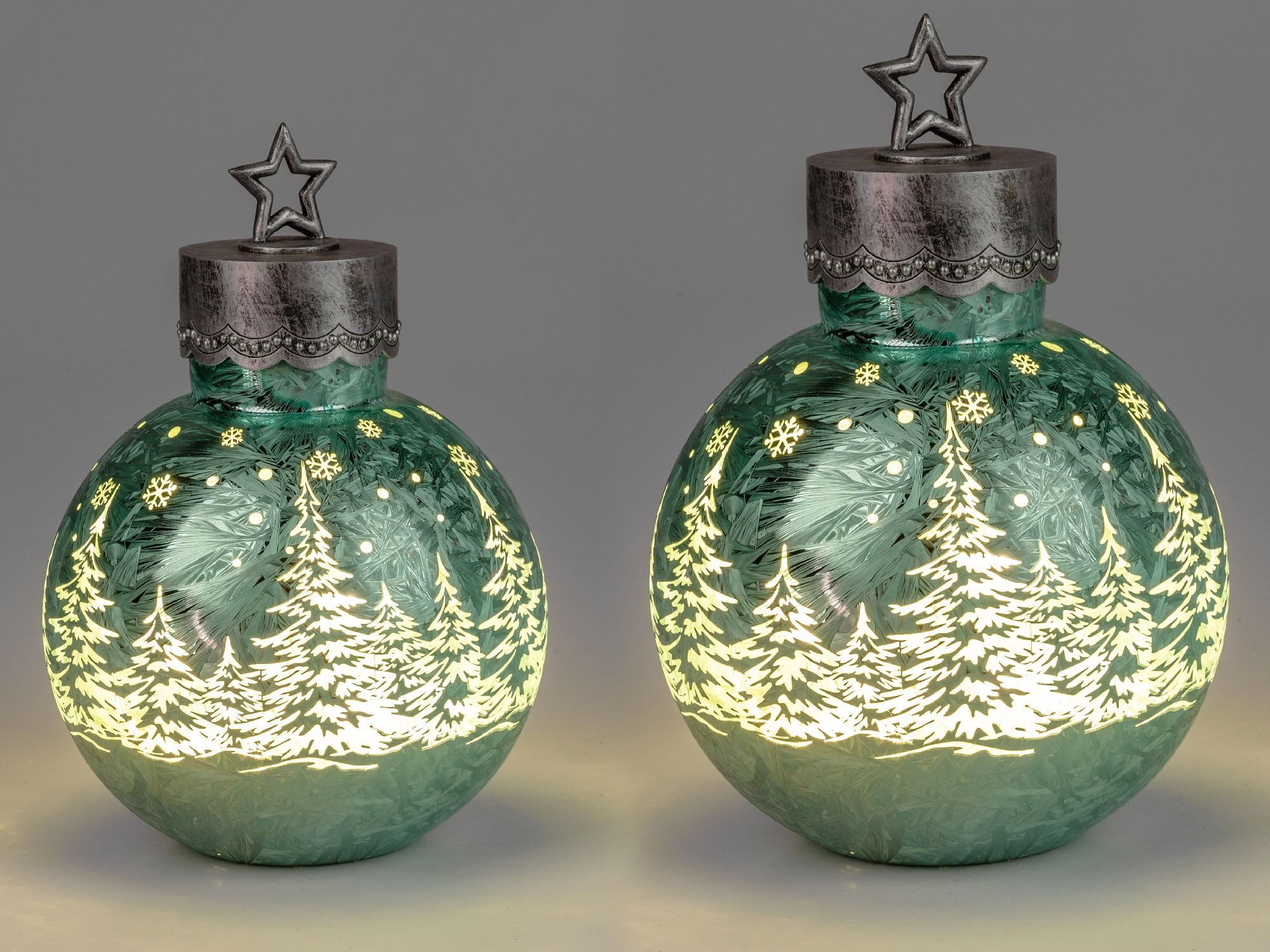 formano Tischleuchte Winterwald, LED, Mit Timerfunktion, Grün, Winterwald, H: 35cm