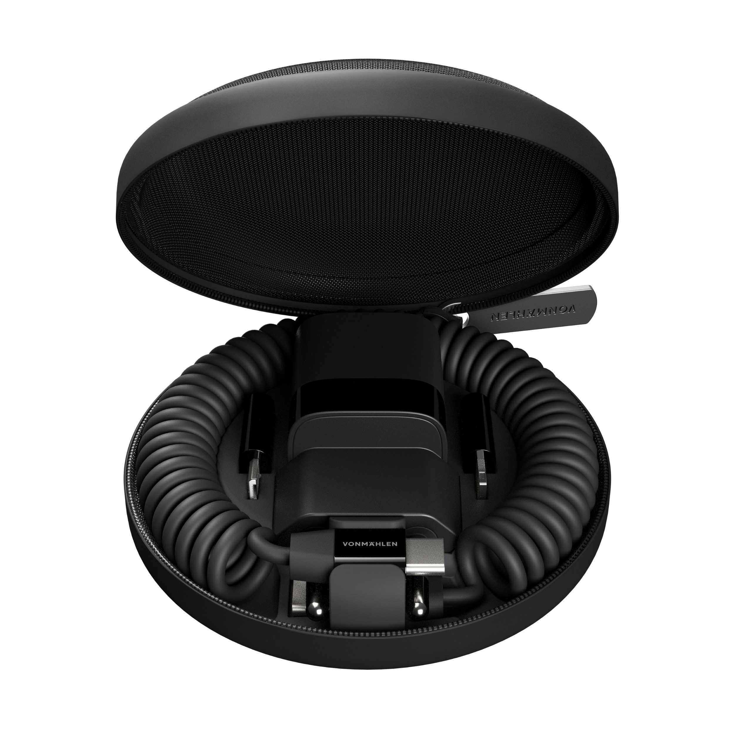 VONMÄHLEN allroundo® GaN USB-Ladegerät (All-in-One Lade- und Datenkabel, Reise-Etui, integrierte Adapter)