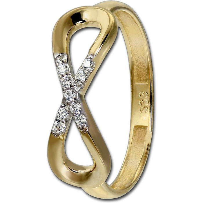 GoldDream Goldring GoldDream Zirkonia Ring Damen Gr. 60 (Fingerring) Damen Ring Echtgold 333er Gelbgold gold weiß Infinity