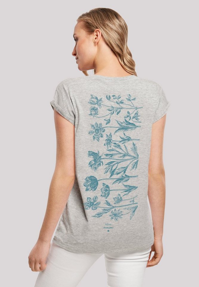 F4NT4STIC T-Shirt Blumenmuster Blau Print