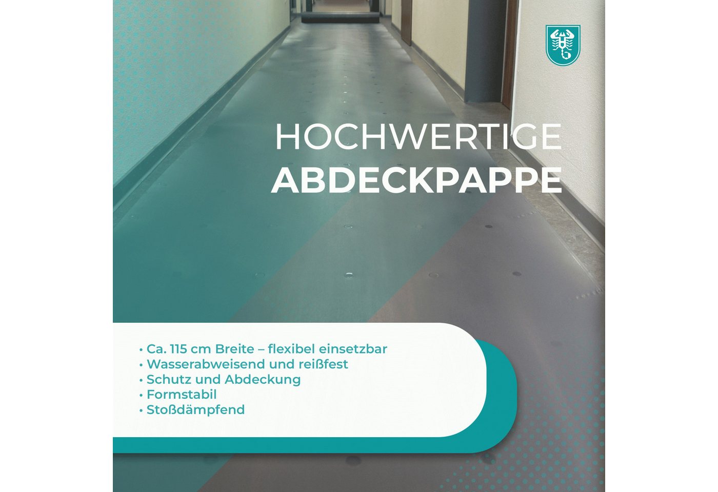 Thumbnail - Scorprotect® Malervlies Abdeckpappe grau 1,15 x 43 m PE beschichtet Rolle 50 m²