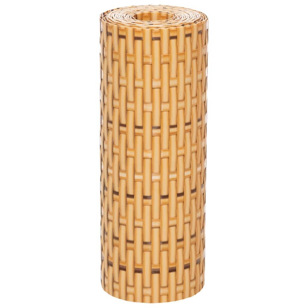 vidaXL Gartenzaun Balkon-Sichtschutze 10 Stk. Hellbraun 255x19 cm Poly Rattan, (10-St)