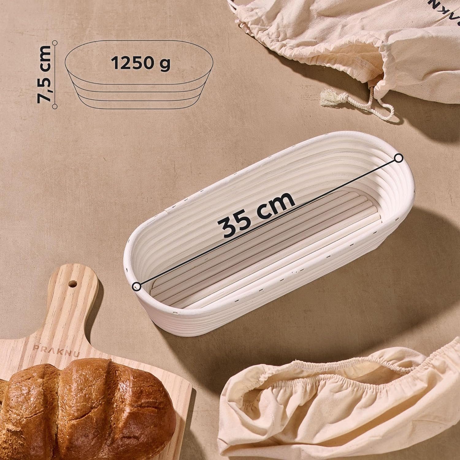 Brotback-Set Mit 2 Rattan Gärkörben - Professionelles Zubehör Für Perfektes Brot