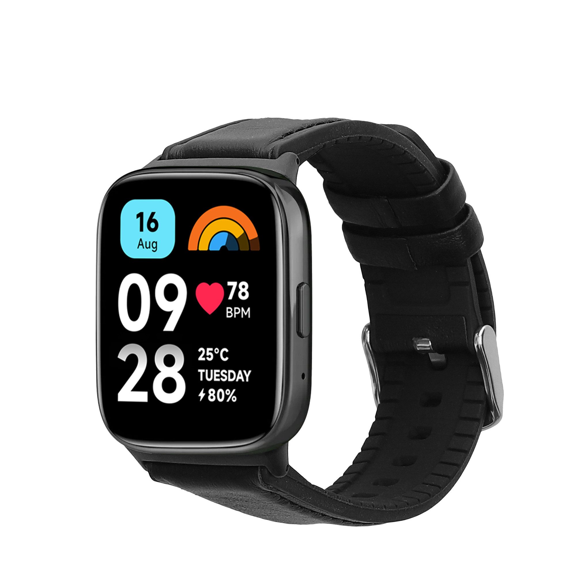 kwmobile Smartwatch-Armband Leder Armband für Xiaomi Redmi Watch 3 Active / Redmi Watch 3 Lite, Ersatzarmband für Fitnesstracker mit Uhrenverschluss