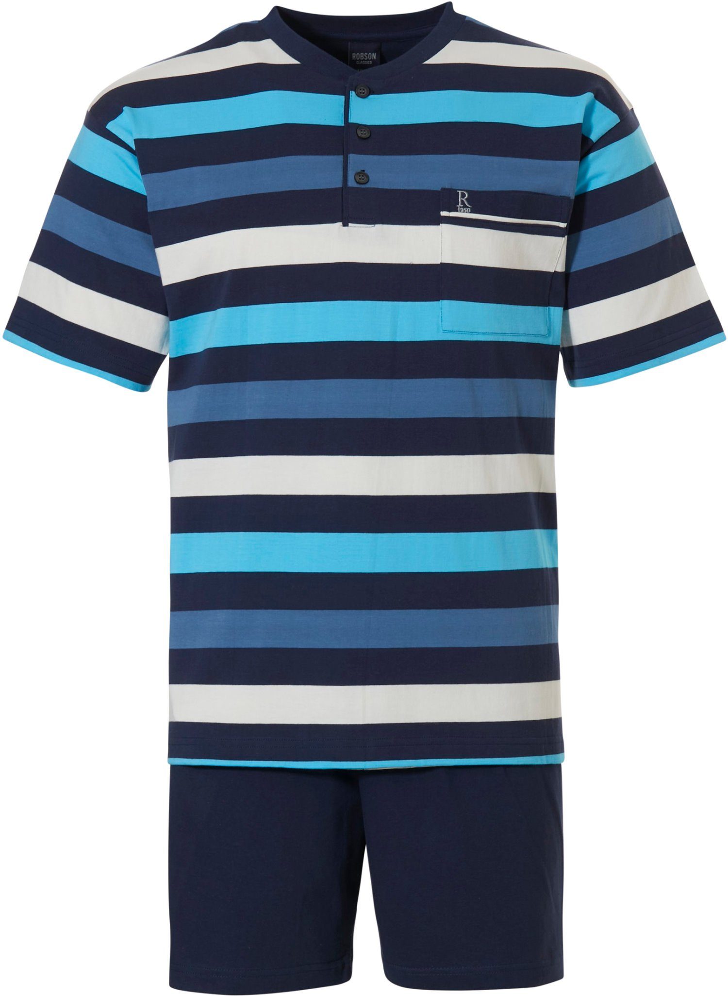 Robson Pyjama Herren Shorty Schlafanzug (2 tlg) Baumwolle günstig online kaufen