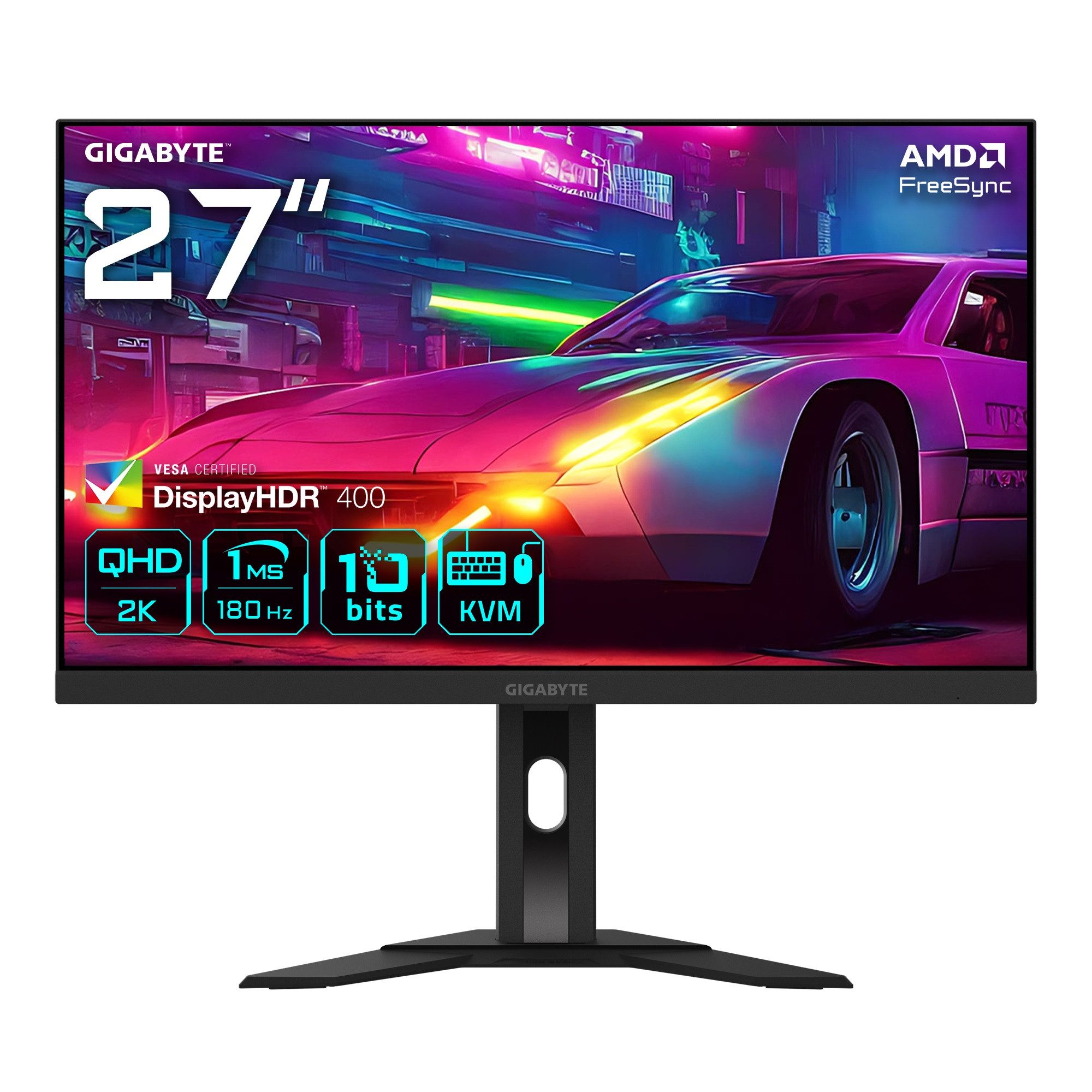 Gigabyte M27QA Gaming-Monitor (68,5 cm/27 ", 2560 x 1440 px, QHD, 1 ms Reaktionszeit, 180 Hz, IPS-LCD)