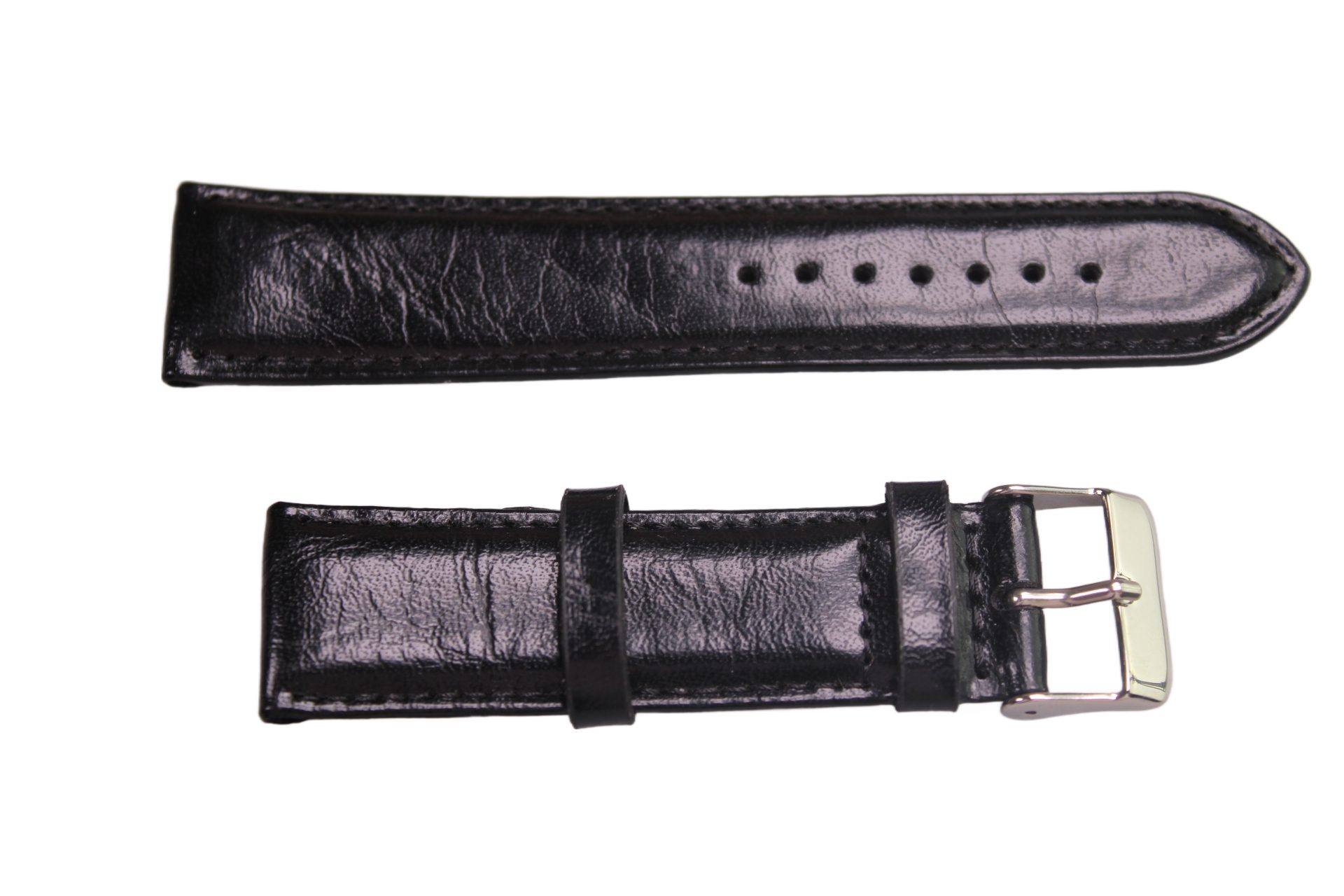 Eichmüller Uhrenring Uhrenband Schwarz 22 mm, (2-tlg), Echt Leder