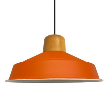 Bamyum Pendelleuchte Bamyum Asletl Deckenpendelleuchte aus Holz 41cm Metall Vintage Lampe, ohne Leuchtmittel