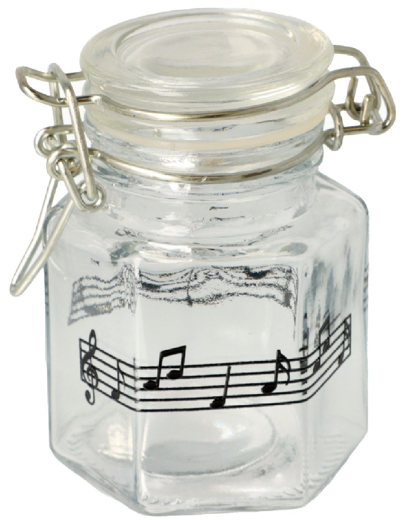 Musikboutique Vorratsglas, Mini-Aufbewahrungsglas mit Notenlinien-Motiv