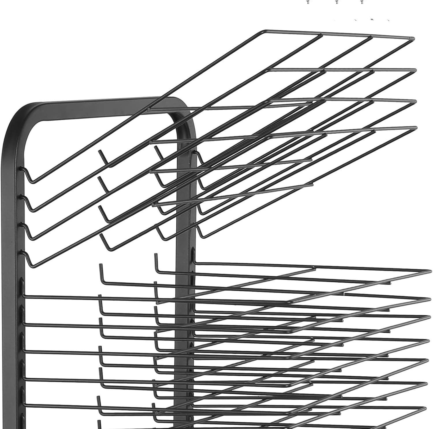 GarveeMore Staffelei Kunstregal mit abnehmbaren Regalen, Metallkunstlagerregal mit Rädern