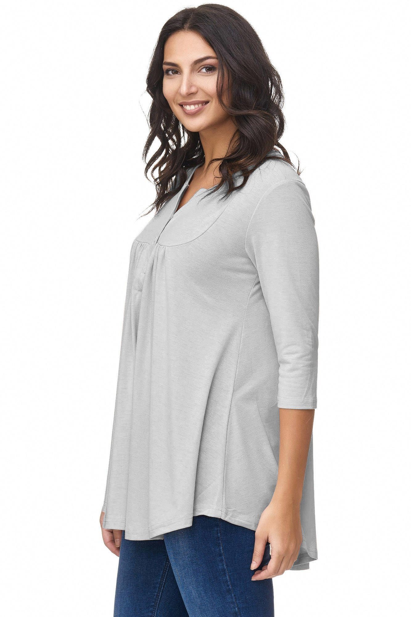 Vanessa & Melissa Blusentop mit Knöpfen Damen Bluse Tunika 3 Varianten V-Au günstig online kaufen