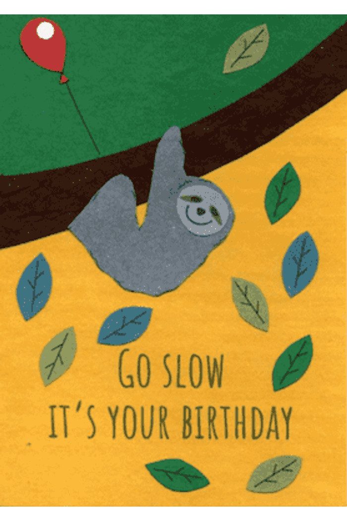 Cards from Africa Geburtstagskarte Recycling - Sloth Birthday - Ruanda, Handgefertigt · Recyceltes Glas · Unikat