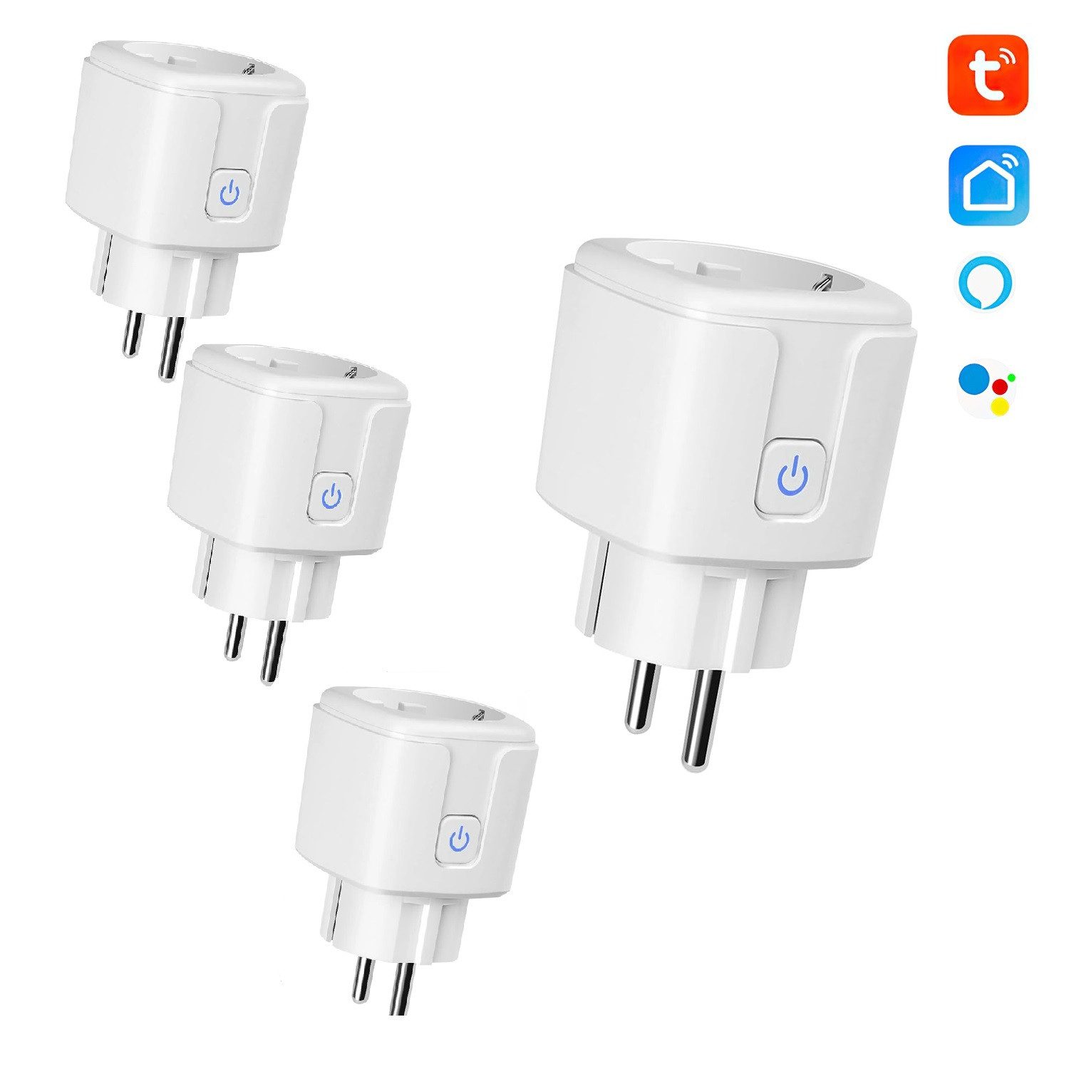 Funksteckdose 4PCS,WLAN Steckdose mit App Steuerung,Zeitschaltuhr,Energieüberwachung