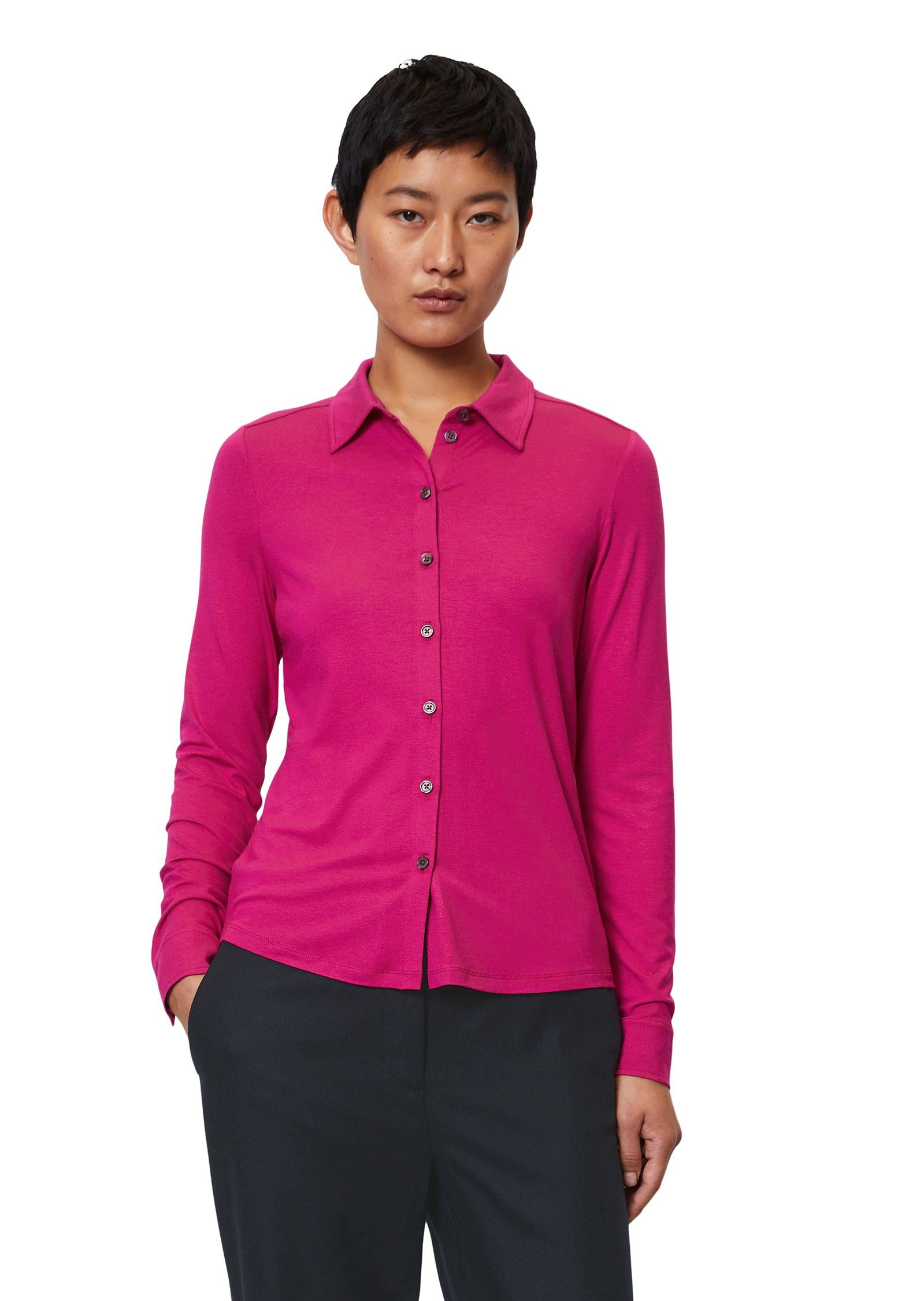 Marc O'Polo Blusenshirt im hüftlangen Schnitt vibrant pink