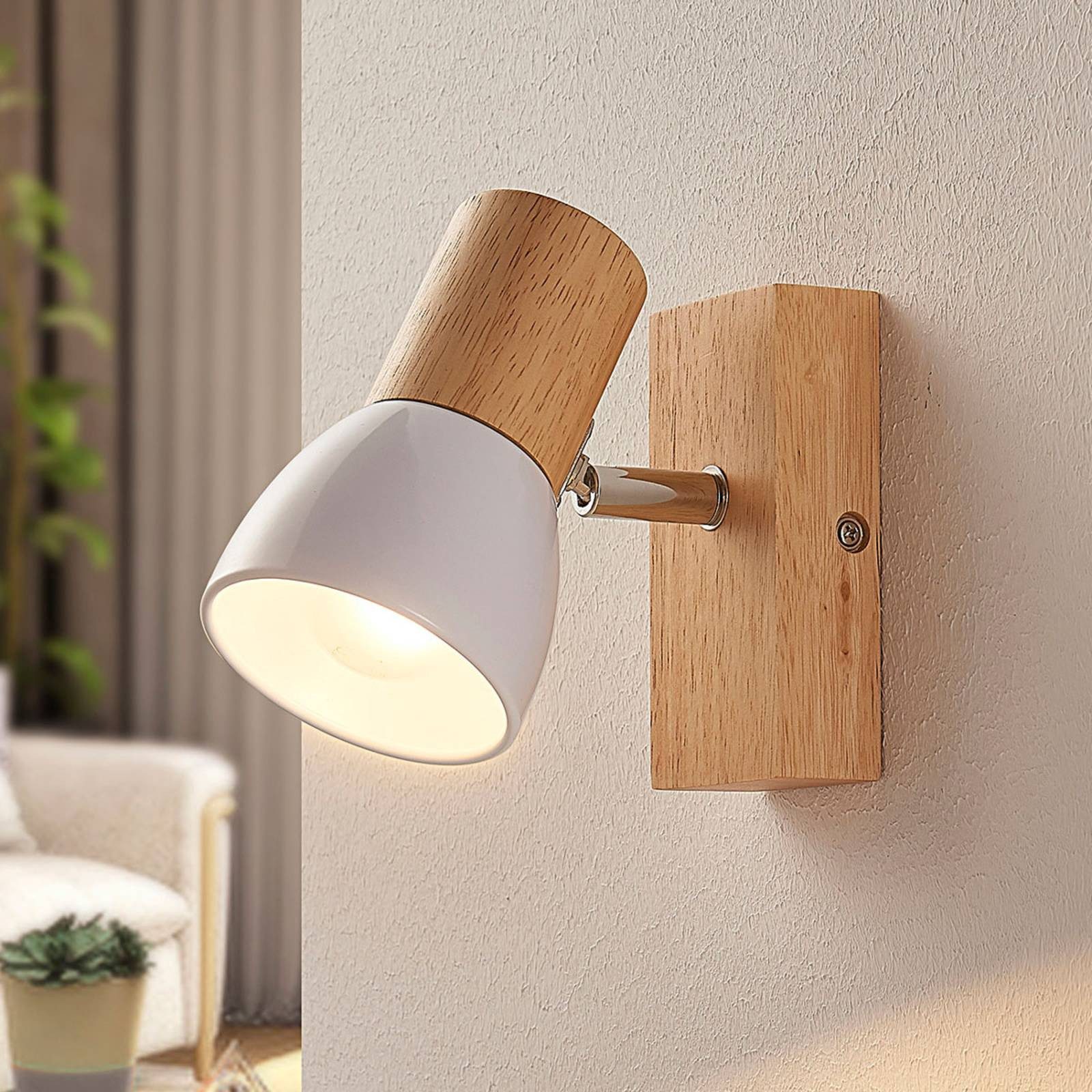 Lindby Wandstrahler Thorin, Holz IP20, 1 x 40 W