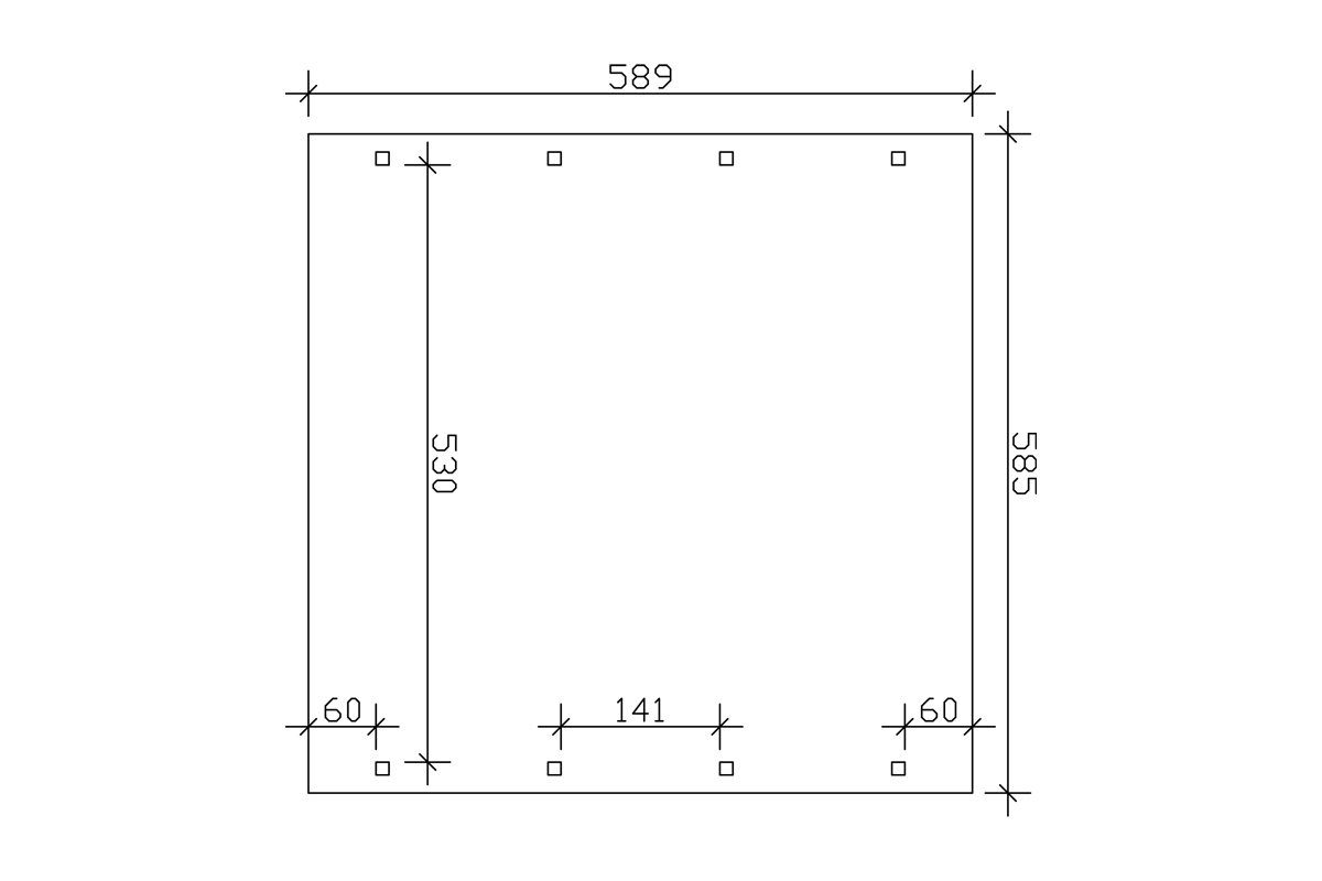 cm Einfahrtshöhe 215 Skanholz cm, BxT: Spreewald, Doppelcarport 585x589 braun