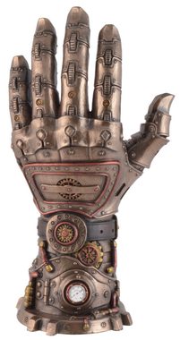 Vogler direct Gmbh Dekofigur Steampunk Hand des guten Willens, Veronesedesign, bronziert/coloriert, Kunststein, Größe: L/B/H ca. 14x10x26cm