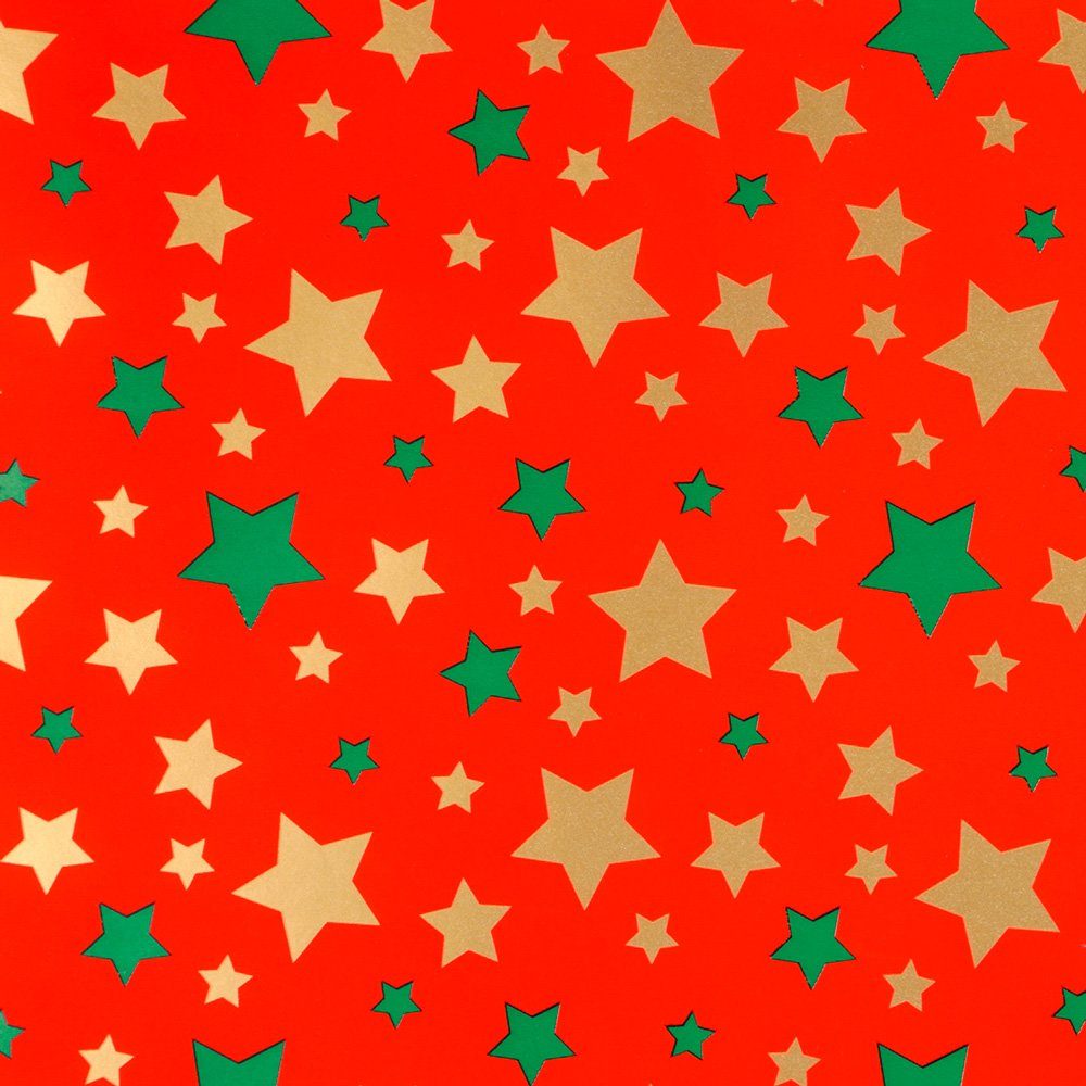 grün Geschenkpapier, / Star Sterne 2m 70cm / x Geschenkpapier Muster gold Rolle rot