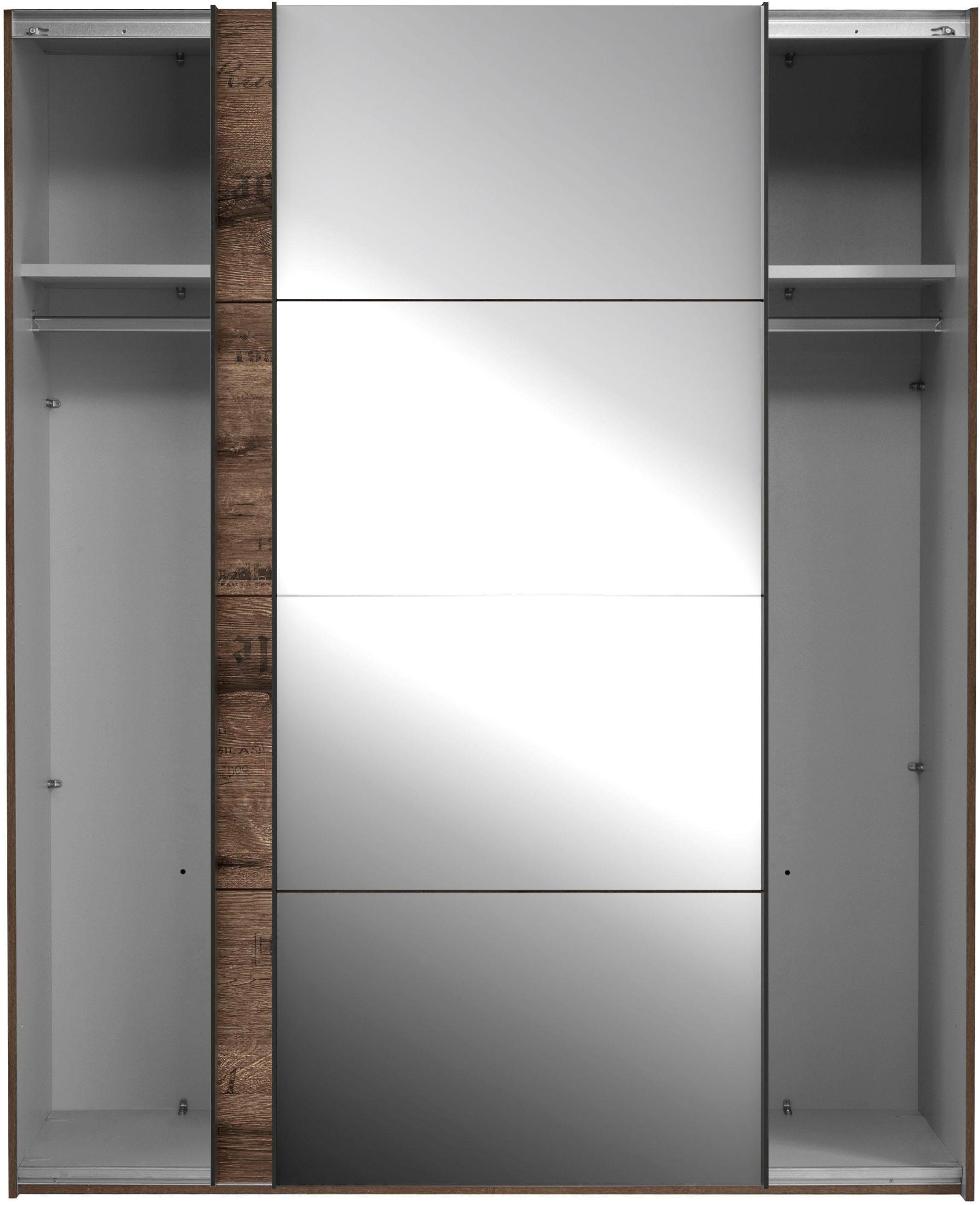 FORTE Schwebetürenschrank Jacky, mit Spiegelpaneele, Metallgriffe (B/H/T ca: 170/210x61) – Bild 4 von 5