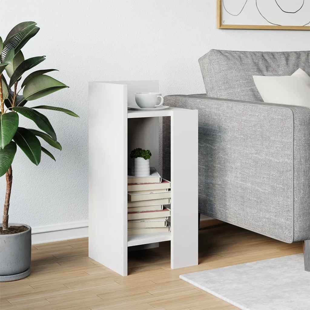 vidaXL Beistelltisch Beistelltisch mit Ablage Weiß günstig online kaufen