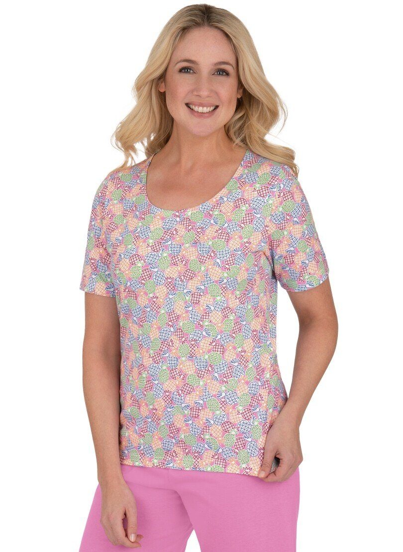 T-Shirt Allover-Print TRIGEMA mit farbenfrohem T-Shirt Trigema