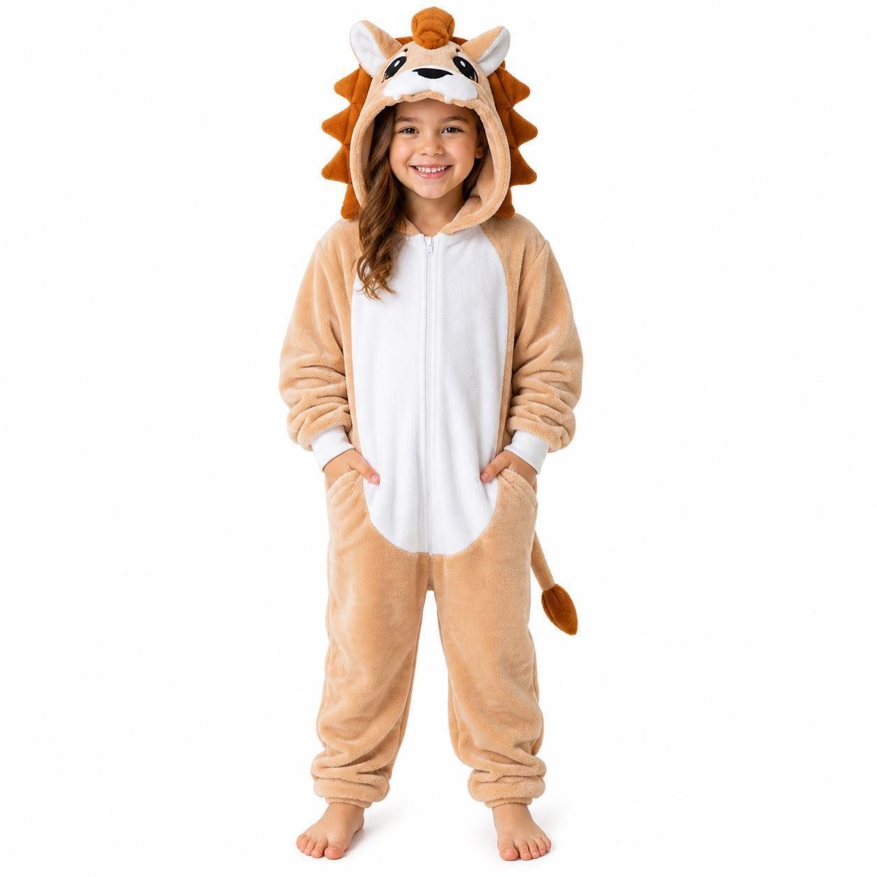 Jumpsuit Flauschiges Löwen-Kostüm für Kinder,  Karneval Fasching Kostüm Onesie