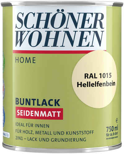 SCHÖNER WOHNEN-Kollektion Lack »Home Buntlack«, 750 ml, hellelfenbein RAL 1015, für innen, 2in1-Lack