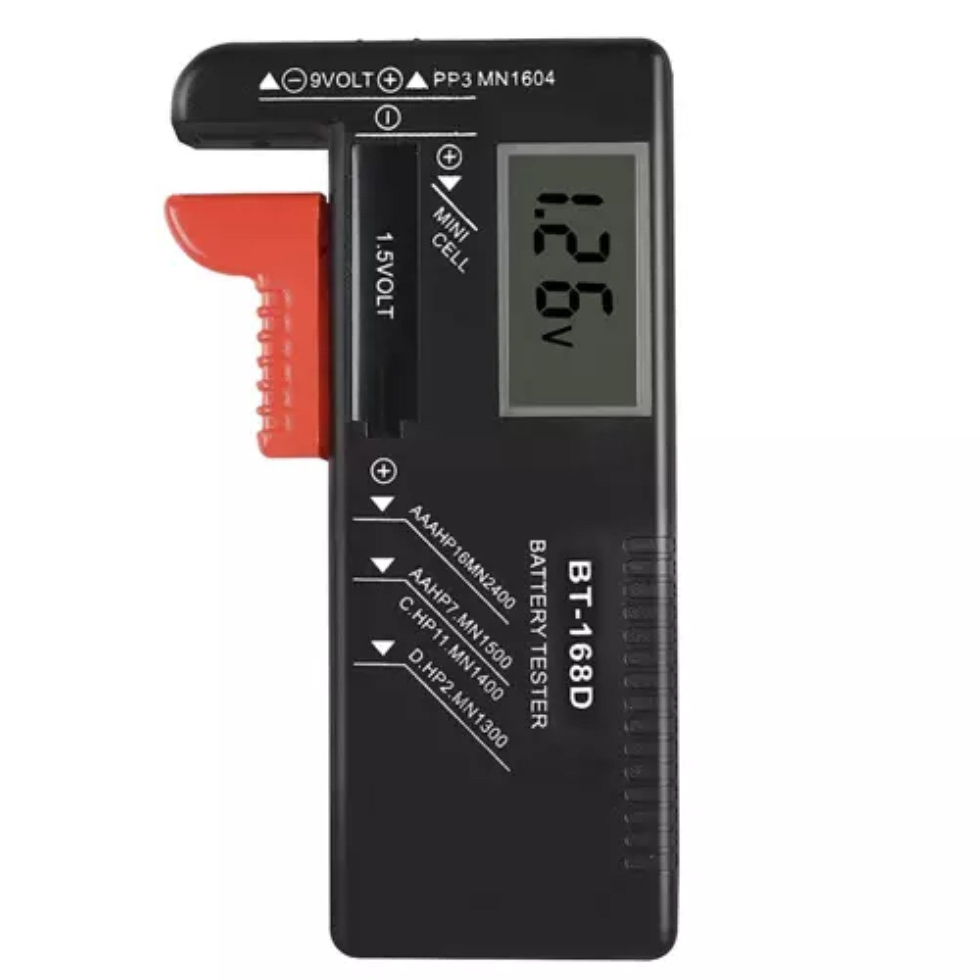 BIGSTREN Batterietester Batterietester und Messgerät für präzise Batterieprüfung, (Batterietester-Set, 1x Batterietester), Batterie-Testgenauigkeit, vielseitige Kompatibilität, kompaktes Design