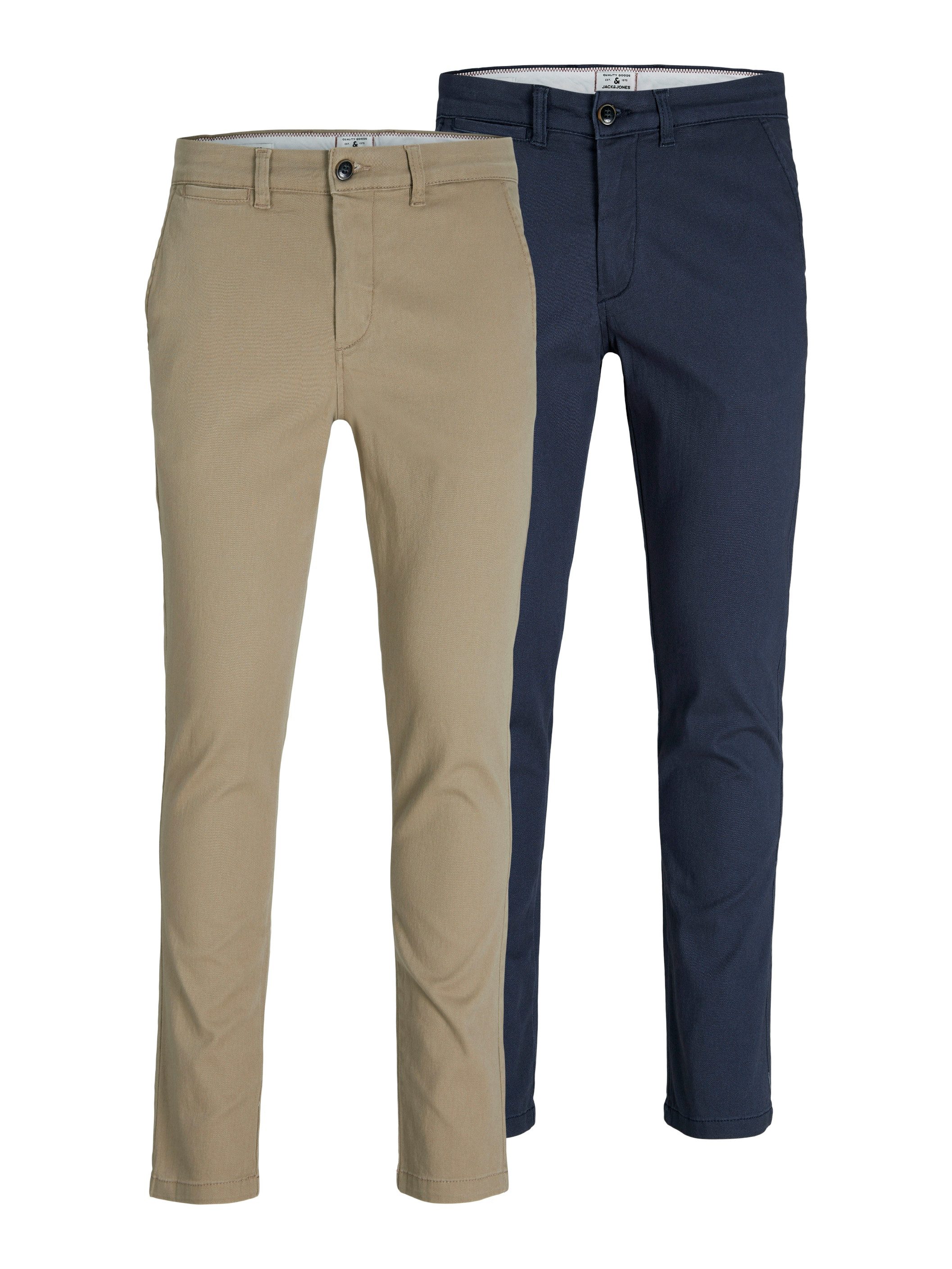 Jack & Jones Chinohose SLIM FIT MARCO 2PCS (Packung, 2-tlg., 2er-Pack)