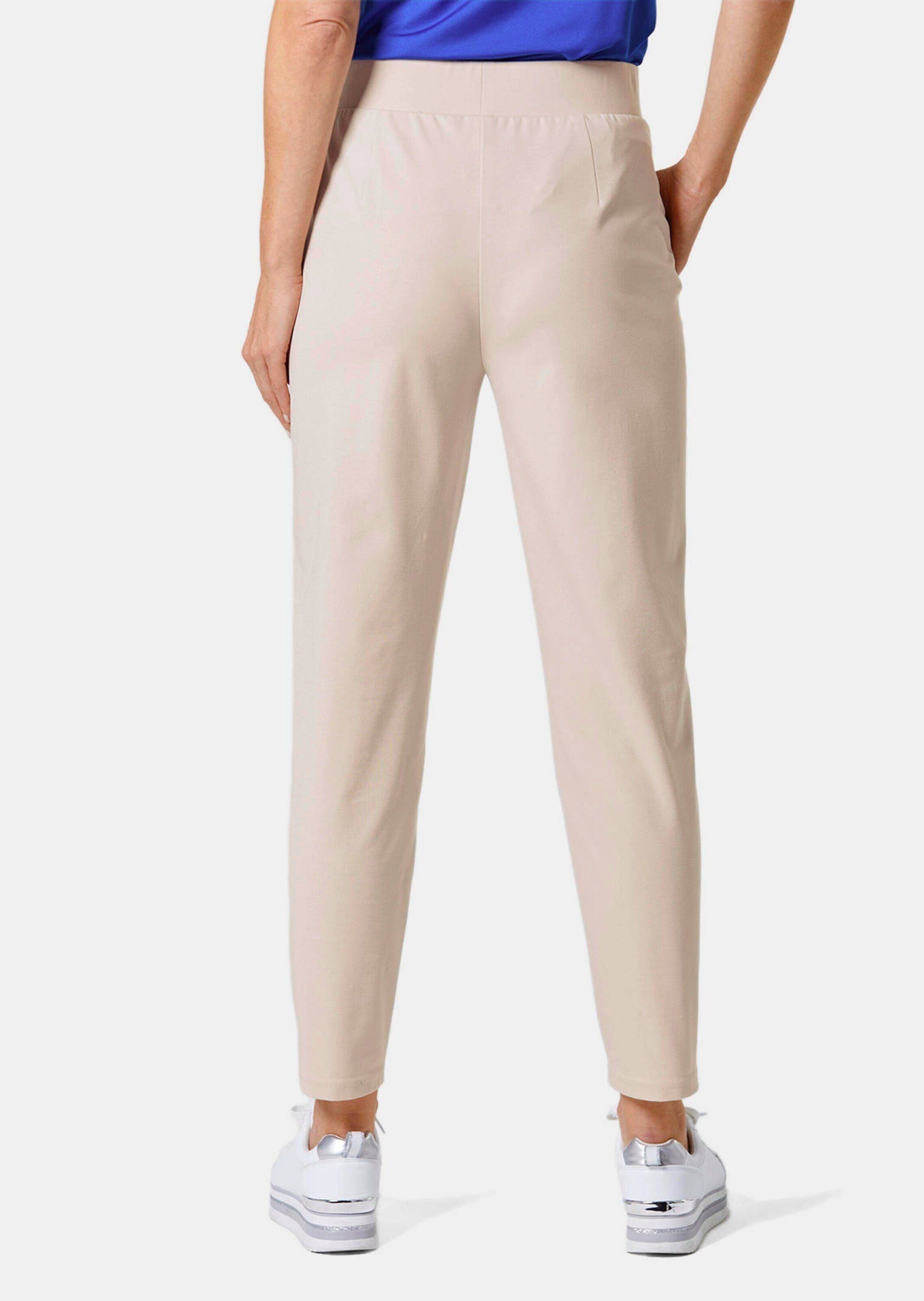 GOLDNER Schlupfhose Elegante 7/8-Schlupfhose SARA Slim Fit Jerseyhose mit Rundum-Dehnbund und Biesen