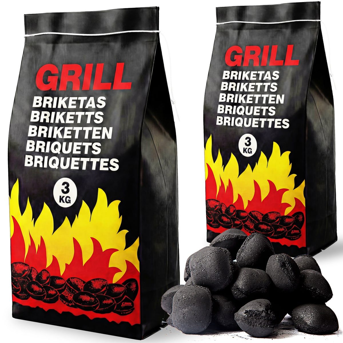 Holzkohlegrill, Grillbriketts 27kg Holzkohle 9 x 3kg Grillkohle Holzkohlebriketts