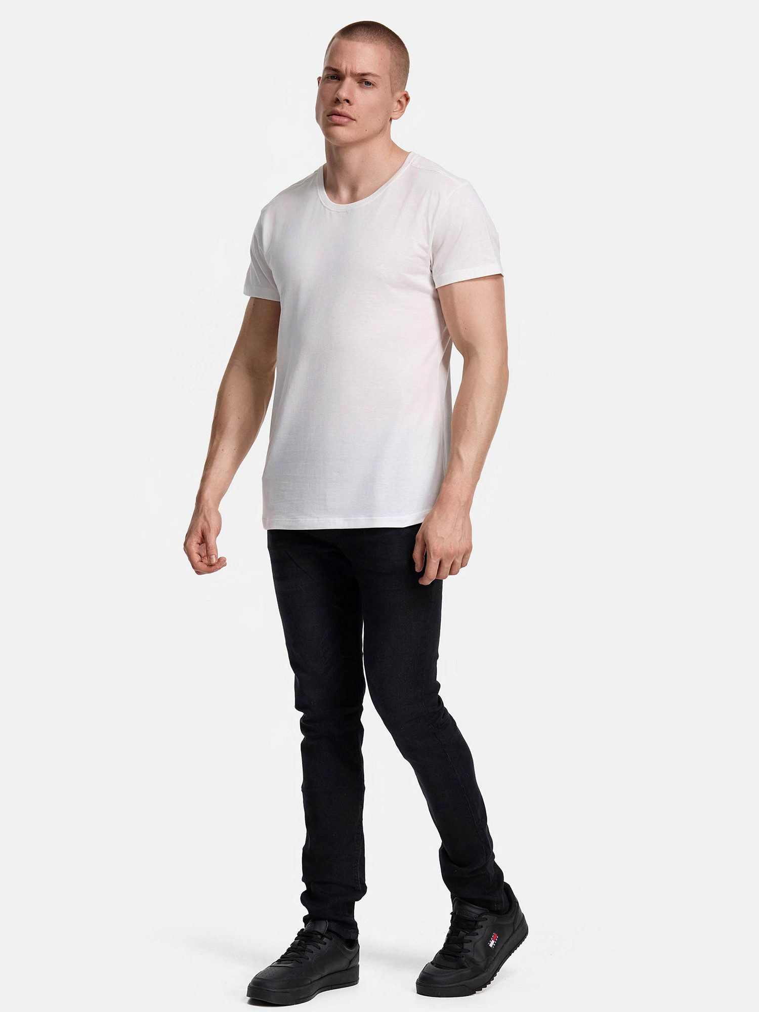 Tazzio T-Shirt E106 (Packung, 7-tlg., 7er-Pack) Herren Basic Rundhalsshirt
