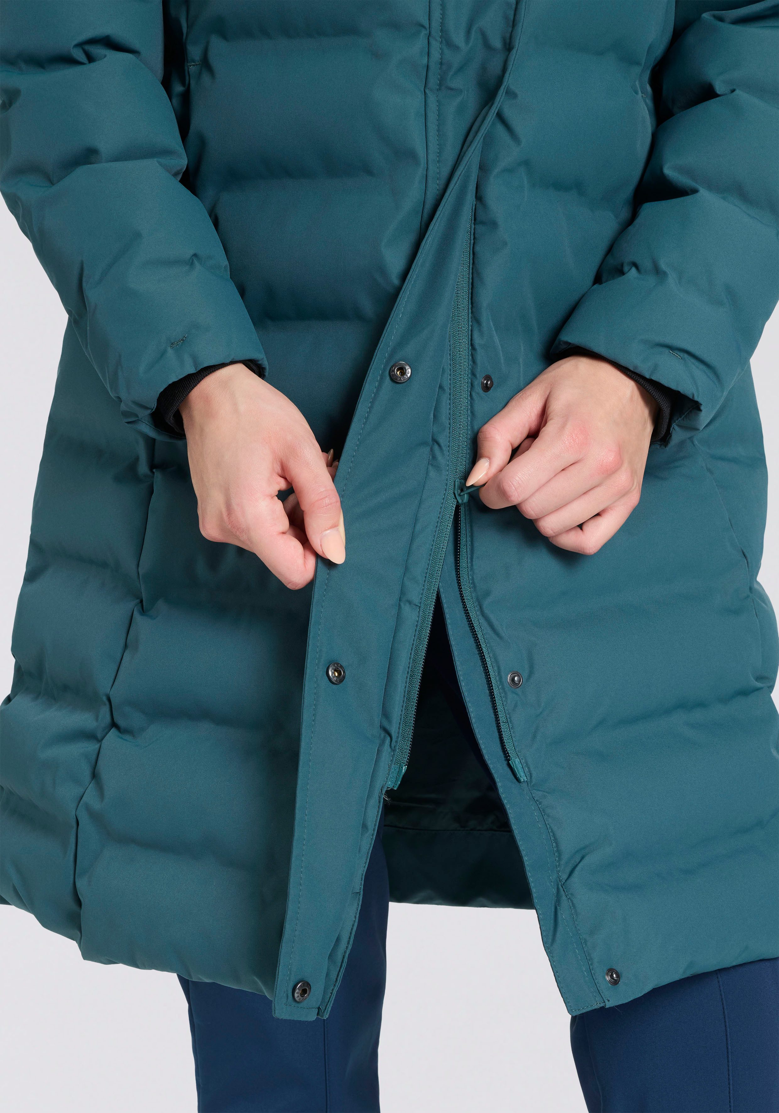 CMP Wintermantel WOMAN COAT FIX HOOD wärmend, winddicht, wasserabweisend, mit Kapuze, aus Polyester – Bild 3 von 5