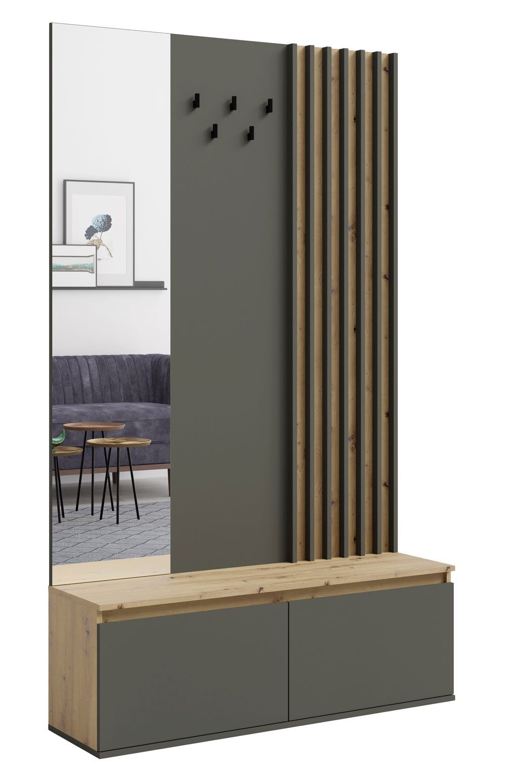 Feldmann-Wohnen Garderobe Doris (1 Schrankelement, 2 günstig online kaufen
