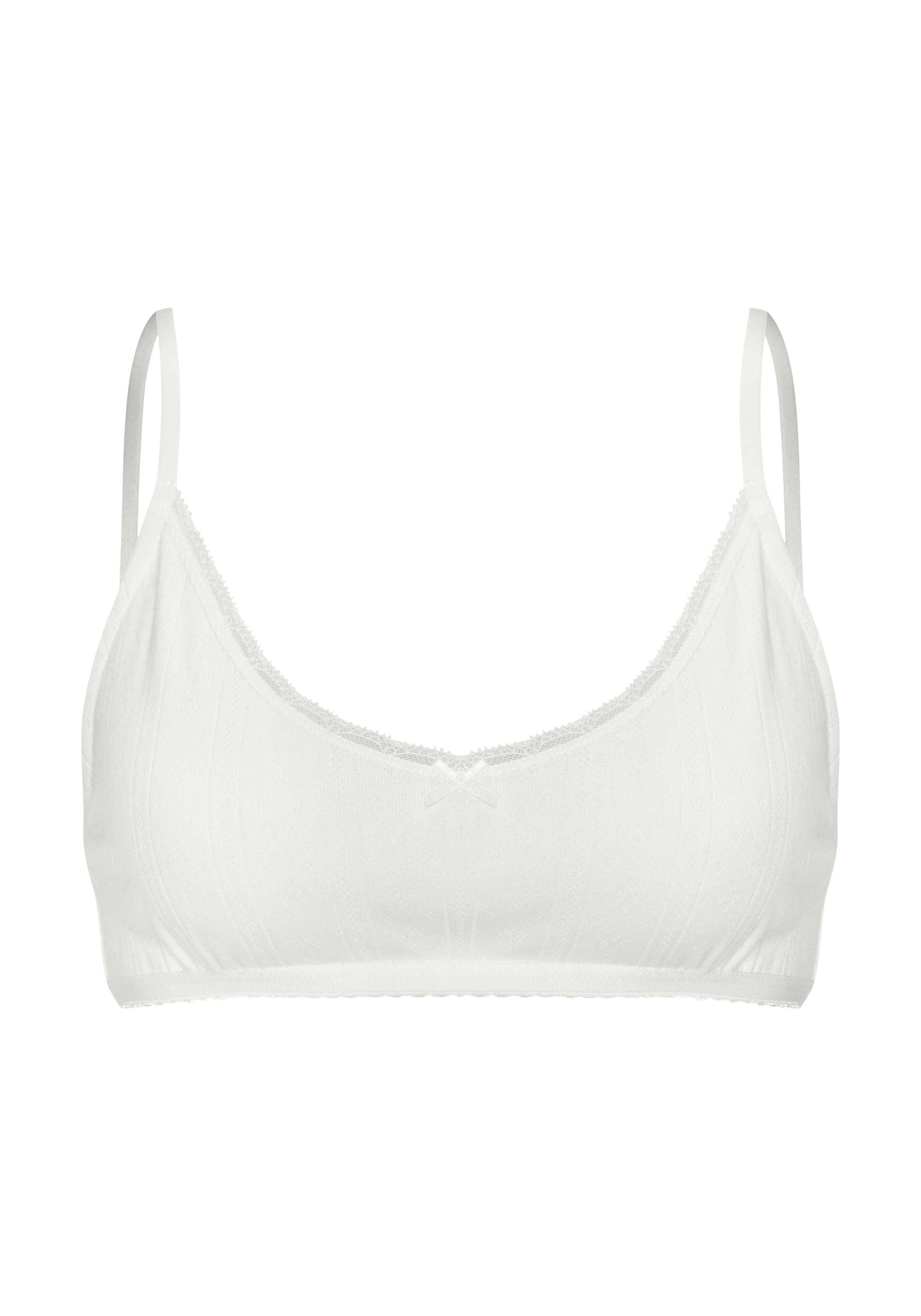 Vivance Bralette aus feiner Pointelle-Ware mit Spitze, reine Baumwolle