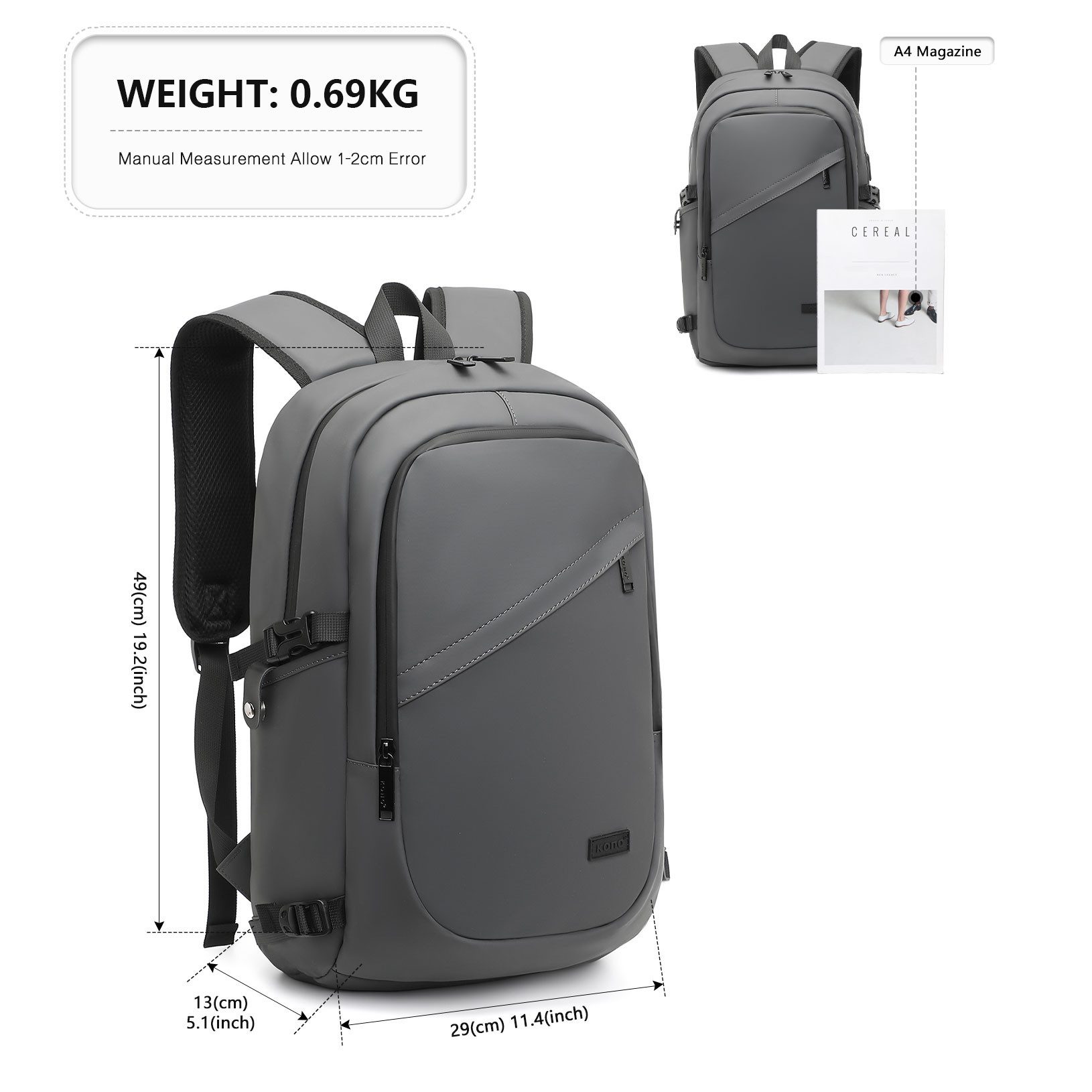 KONO Laptoprucksack Diebstahlsicherung Reisen Geschäft Arbeiten günstig online kaufen