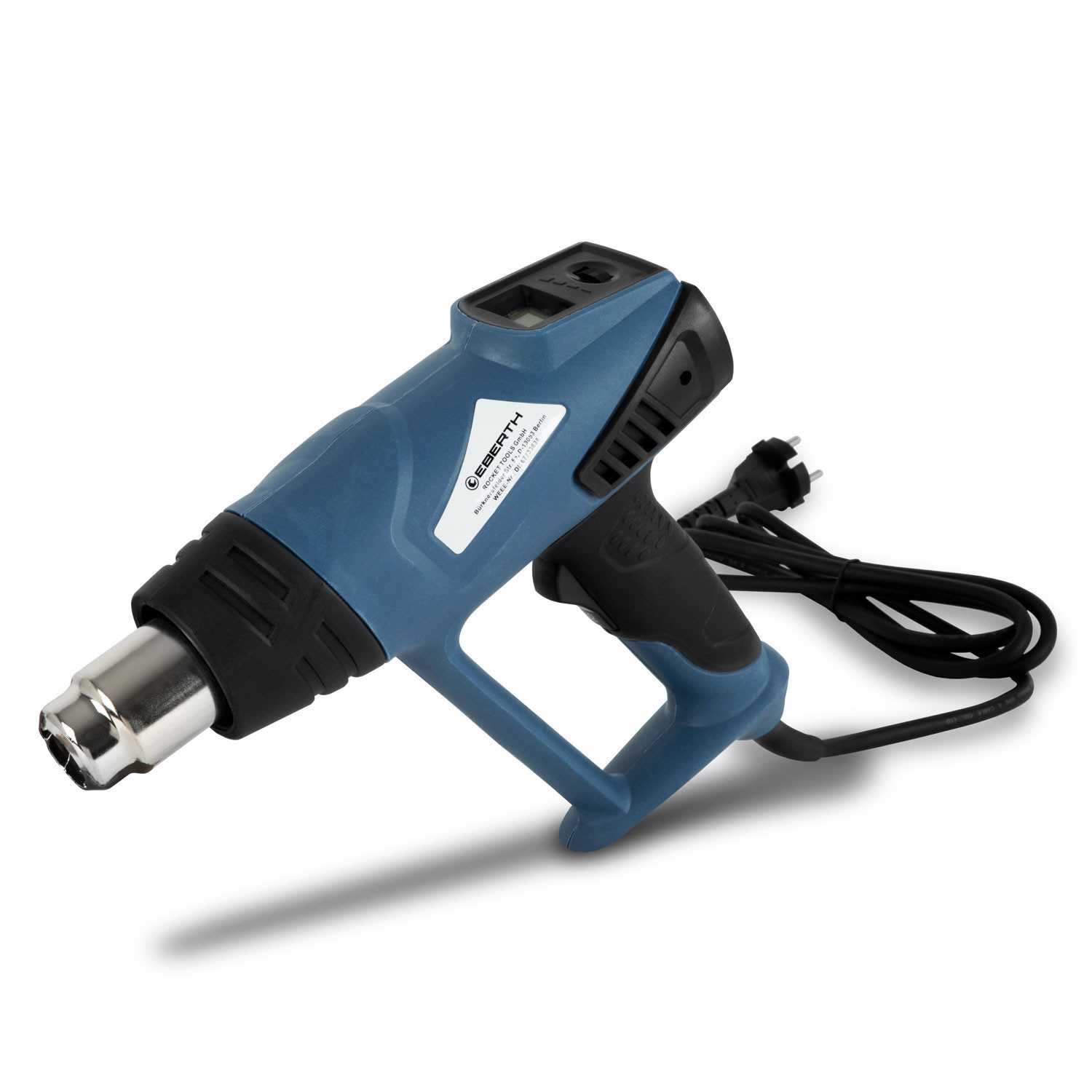 EBERTH Heißluftgebläse Heißluftpistole Heißluftfön Heißluftgebläse Elektrisch 2000W Digital, 2000 in W, bis max. 600 °C, Temperatur Einstellbar von 80-600°C, Anti Rutsch Griff