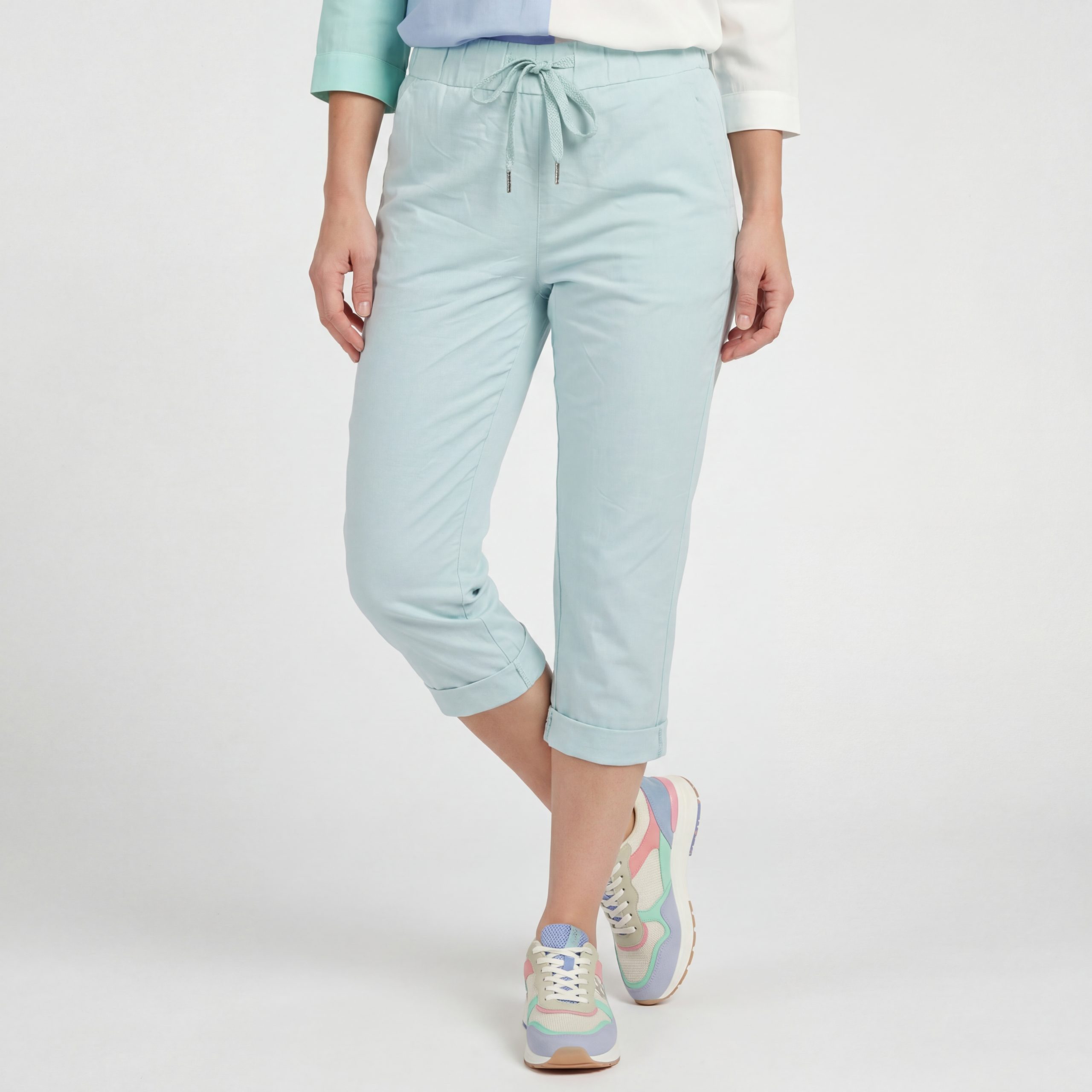 OriginalYou Caprihose Damen Sommerhose 7/8 Chinoshorts in Knitteroptik mit günstig online kaufen