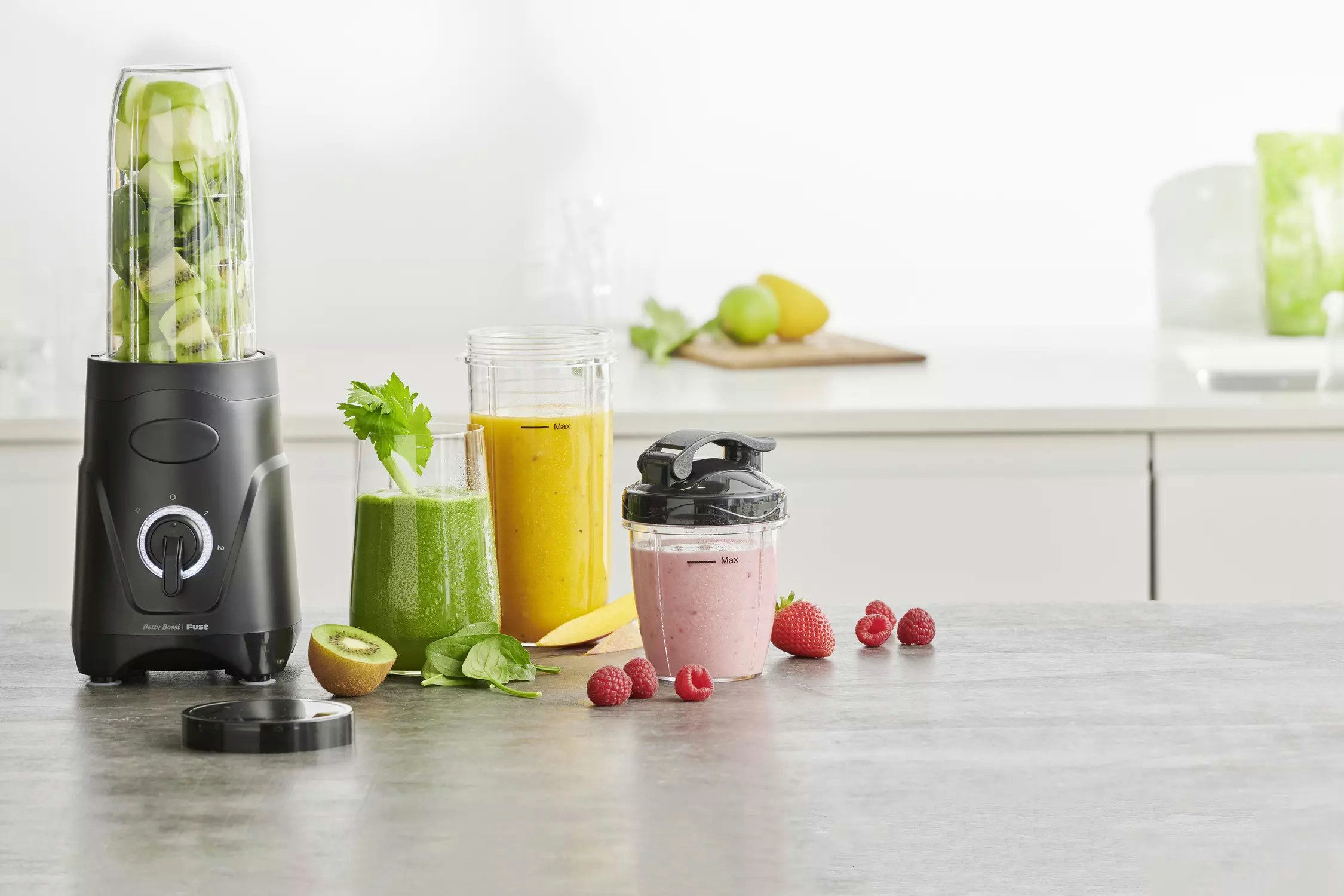 Betty Bossi Smoothie-Maker MixFIT Smoothiemaker Standmixer 380 W 3 Becher To-Go, 380 W