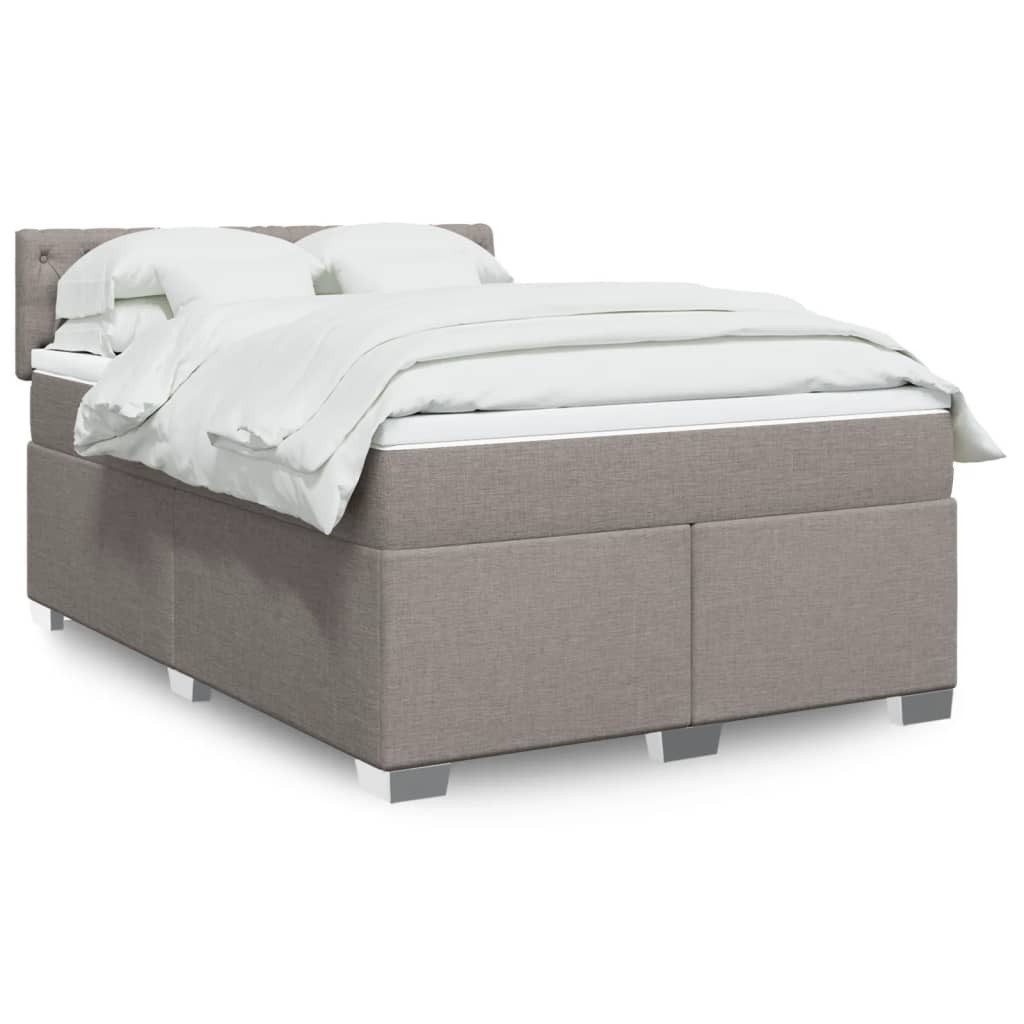 vidaXL Bett Boxspringbett mit Matratze Taupe günstig online kaufen