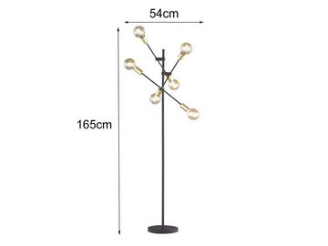 meineWunschleuchte LED Stehlampe, LED wechselbar, Warmweiß, ausgefallene moderne Designer Lampe für Ecke, Schwarz Gold Höhe 165cm