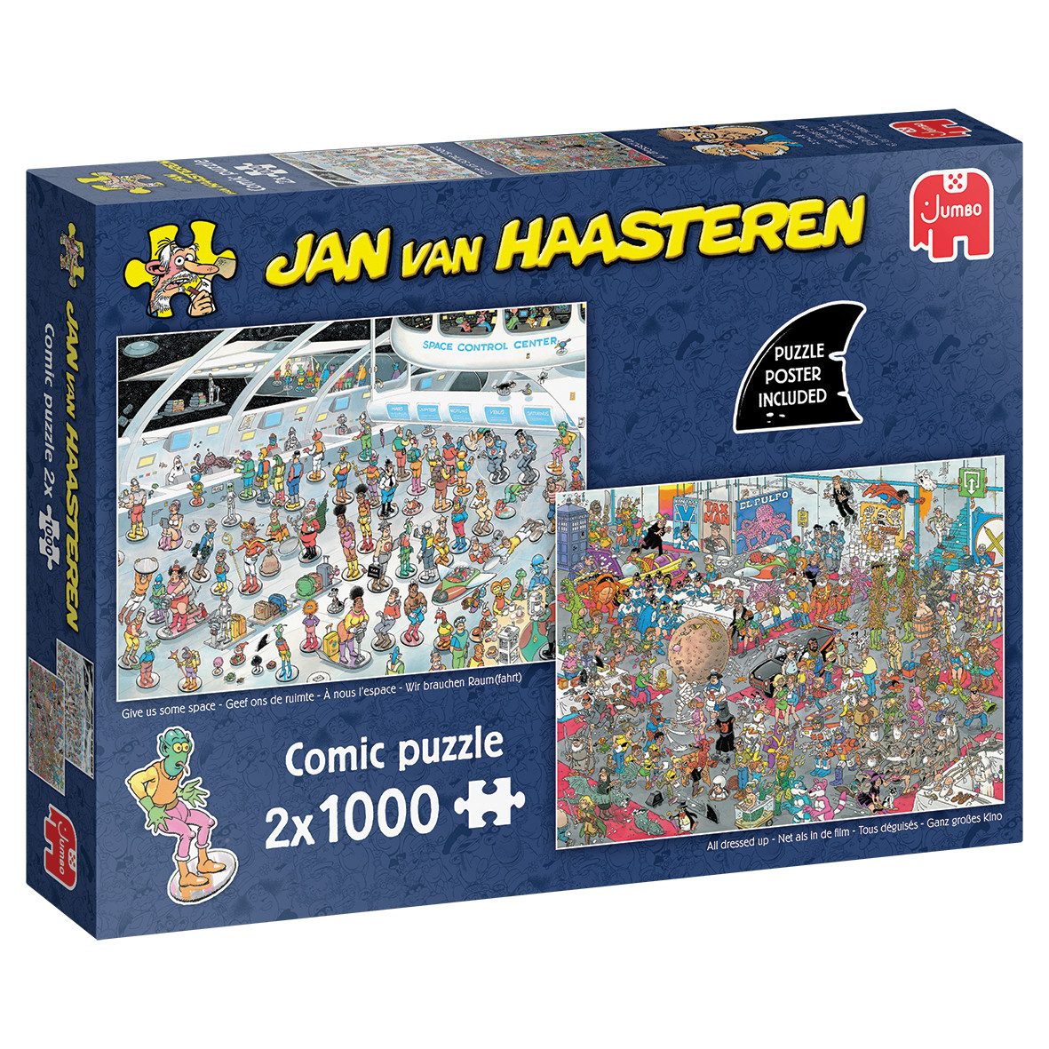 Jan van Haasteren Puzzle Jan van Haasteren - Wir brauchen Raum(fahrt) & Ganz großes Kino, 1000 Puzzleteile