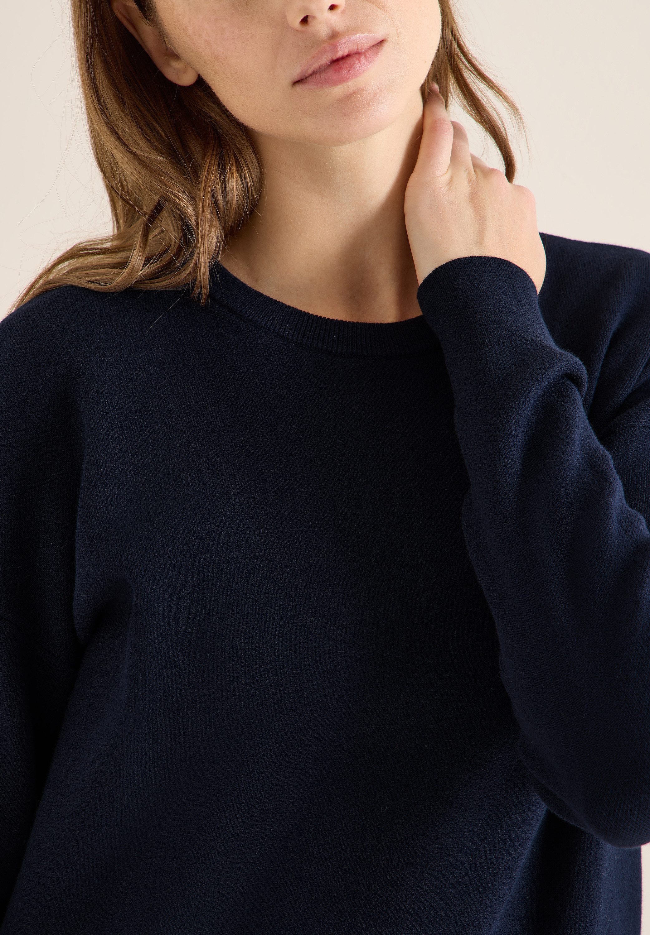 CECIL Strickpullover Sweatshirt mit Rundhals