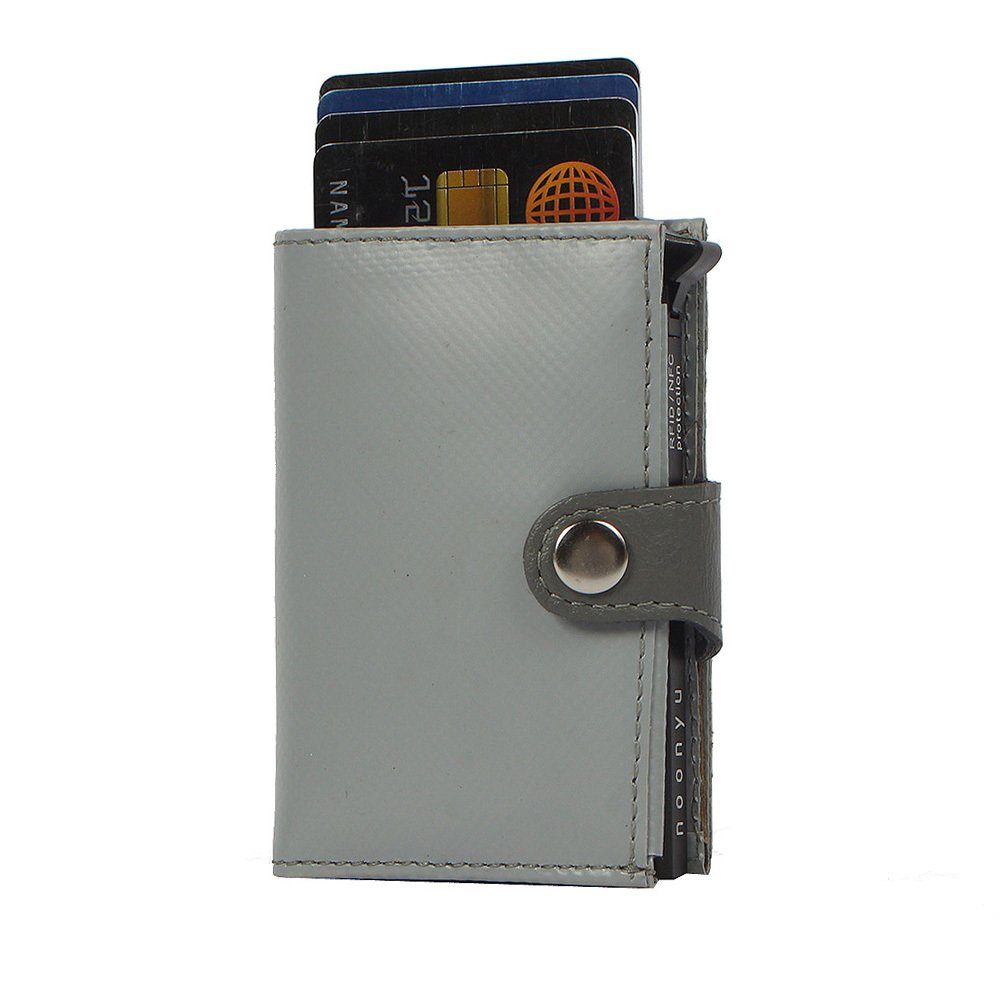 7clouds Mini Geldbörse noonyu single tarpaulin, Kreditkartenbörse aus Upcycling Tarpaulin grey