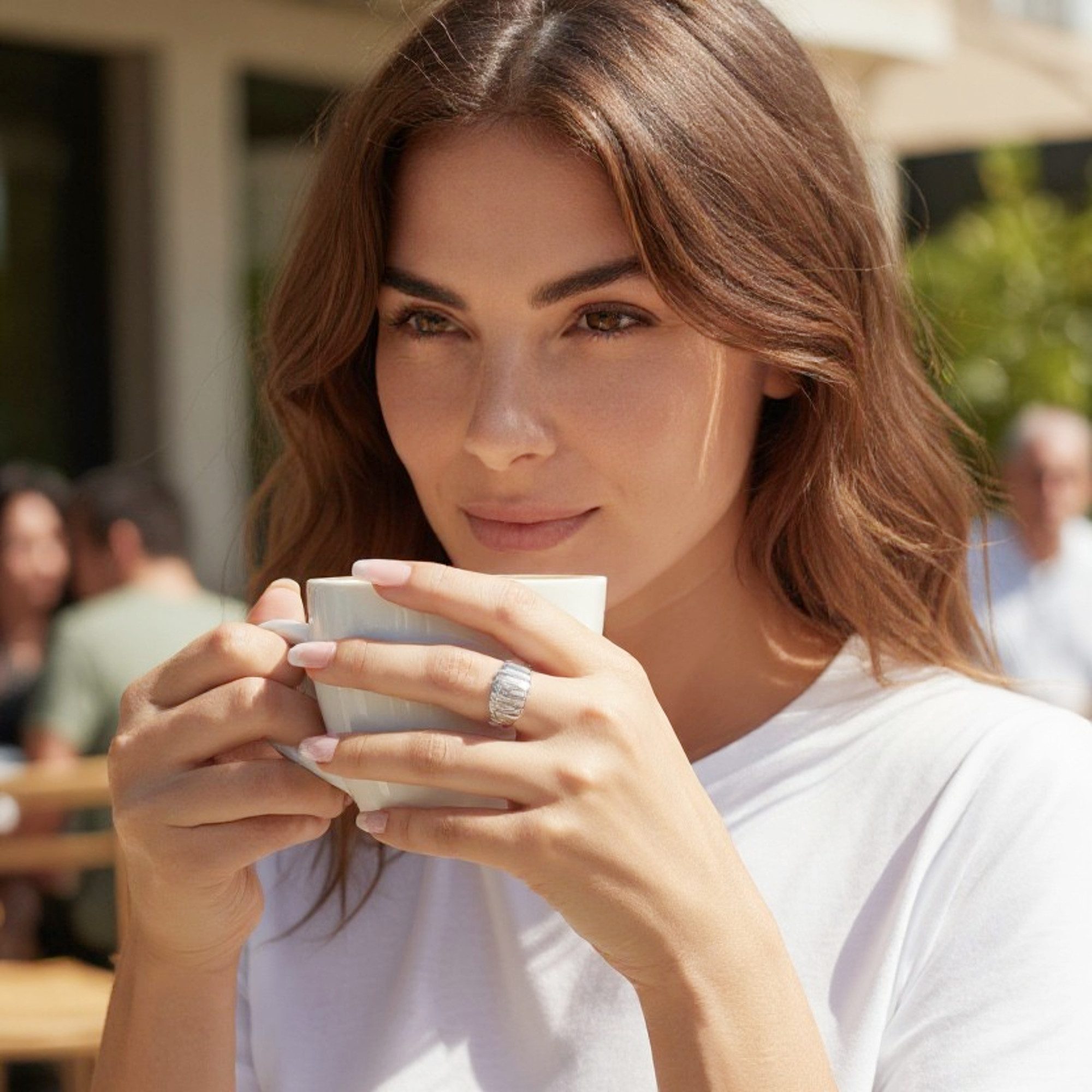 KARMA Fingerring Damenring Statement Ring groß Gold od. Silber Edelstahl (F günstig online kaufen