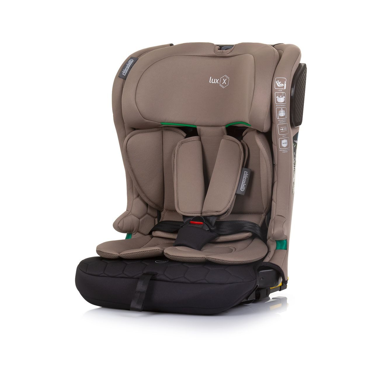 Chipolino Autokindersitz LUX X (76-150cm), ab: 1.25, bis: 12, i-Size Gruppe 1/2/3, Isofix, Top Tether, Polyester, Sicherheitsgurt